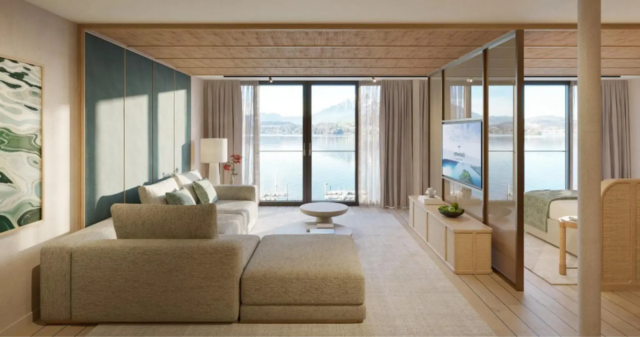 Photo of the whole room, Bed in HERMITAGE Lake Lucerne - Beach Club & Lifestyle Hotel Photo of the whole room, Bed in HERMITAGE Lake Lucerne - Beach Club & Lifestyle Hotel