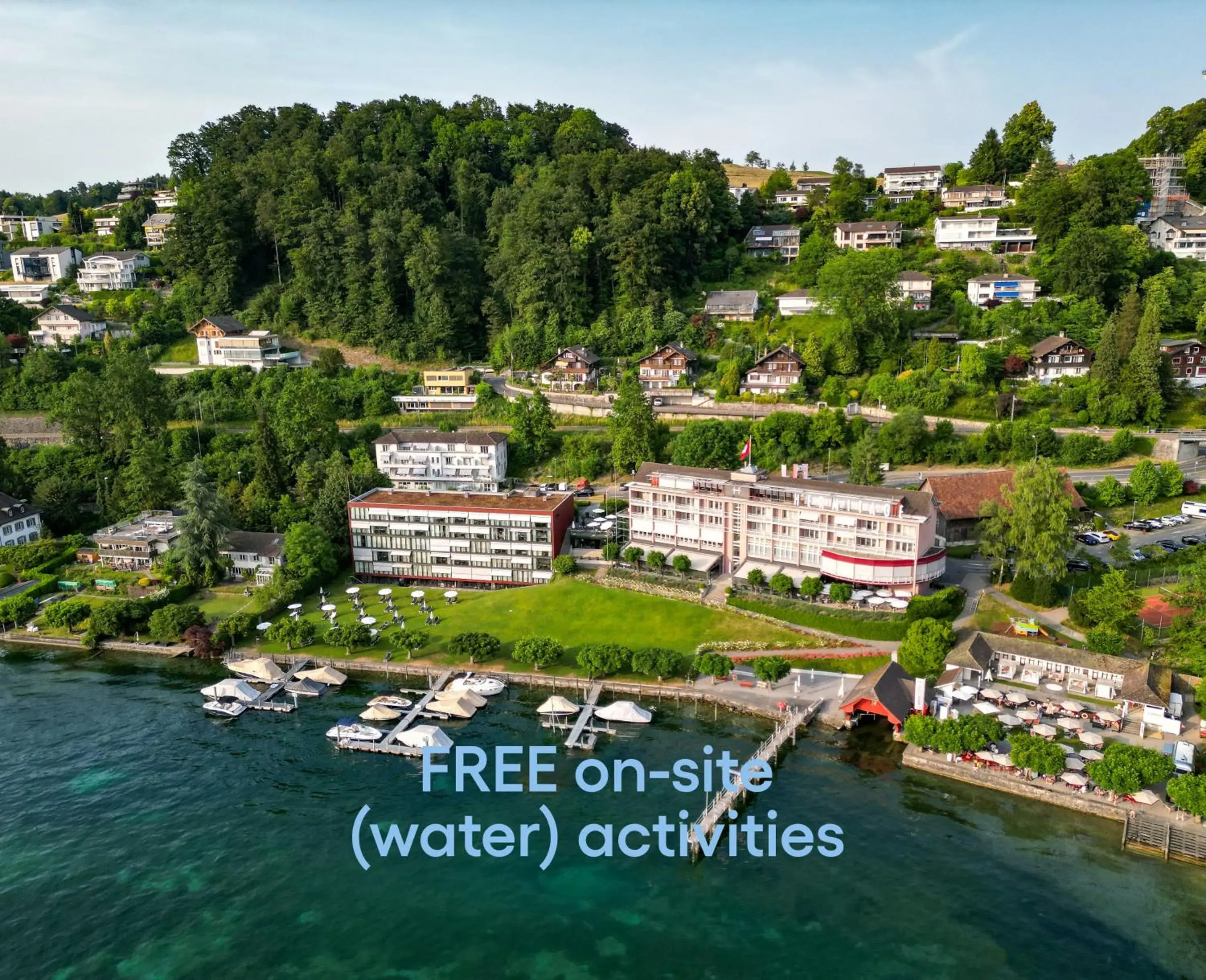 Property building in HERMITAGE Lake Lucerne - Beach Club & Lifestyle Hotel Property building in HERMITAGE Lake Lucerne - Beach Club & Lifestyle Hotel