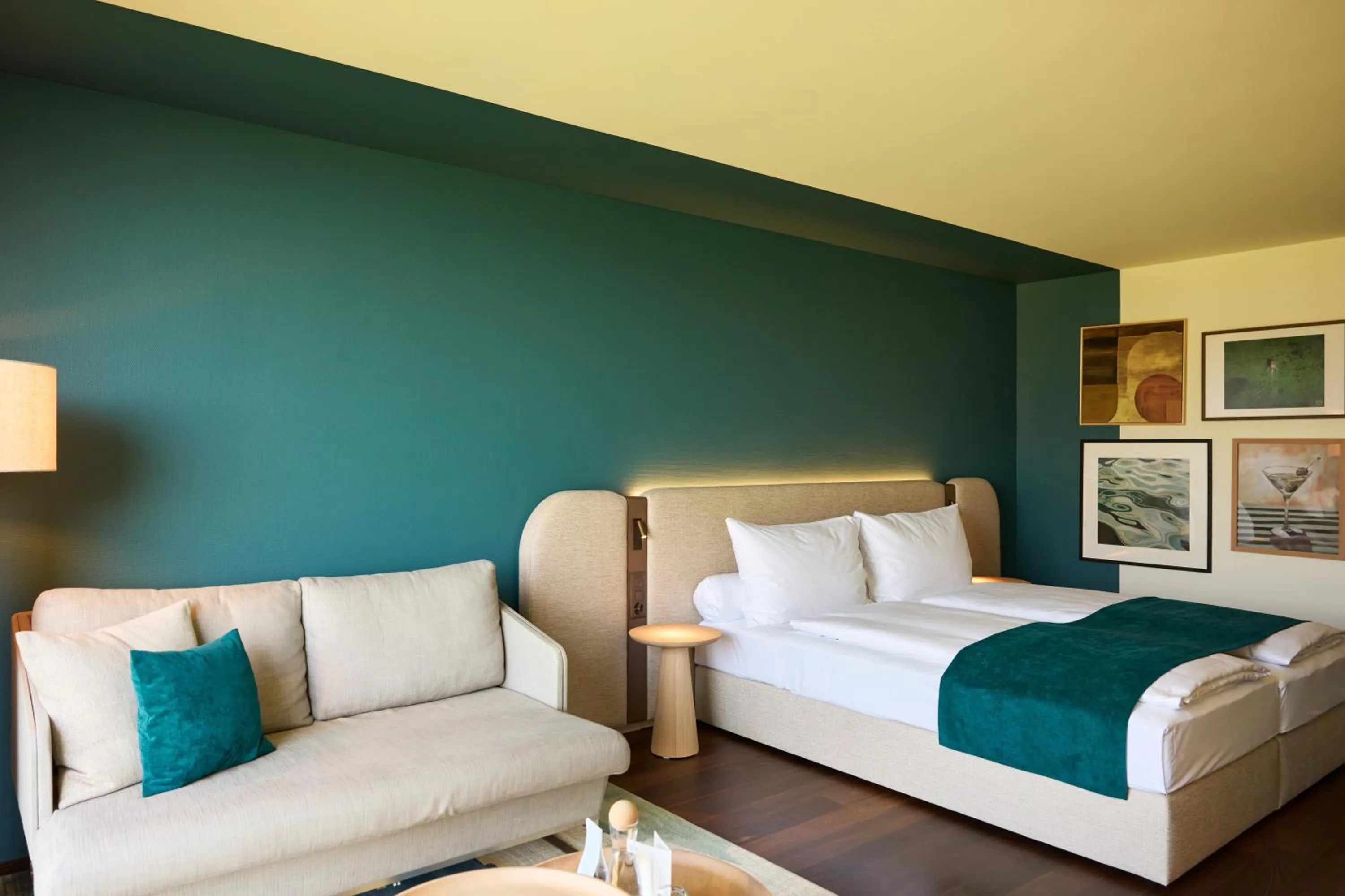 Bed in HERMITAGE Lake Lucerne - Beach Club & Lifestyle Hotel
