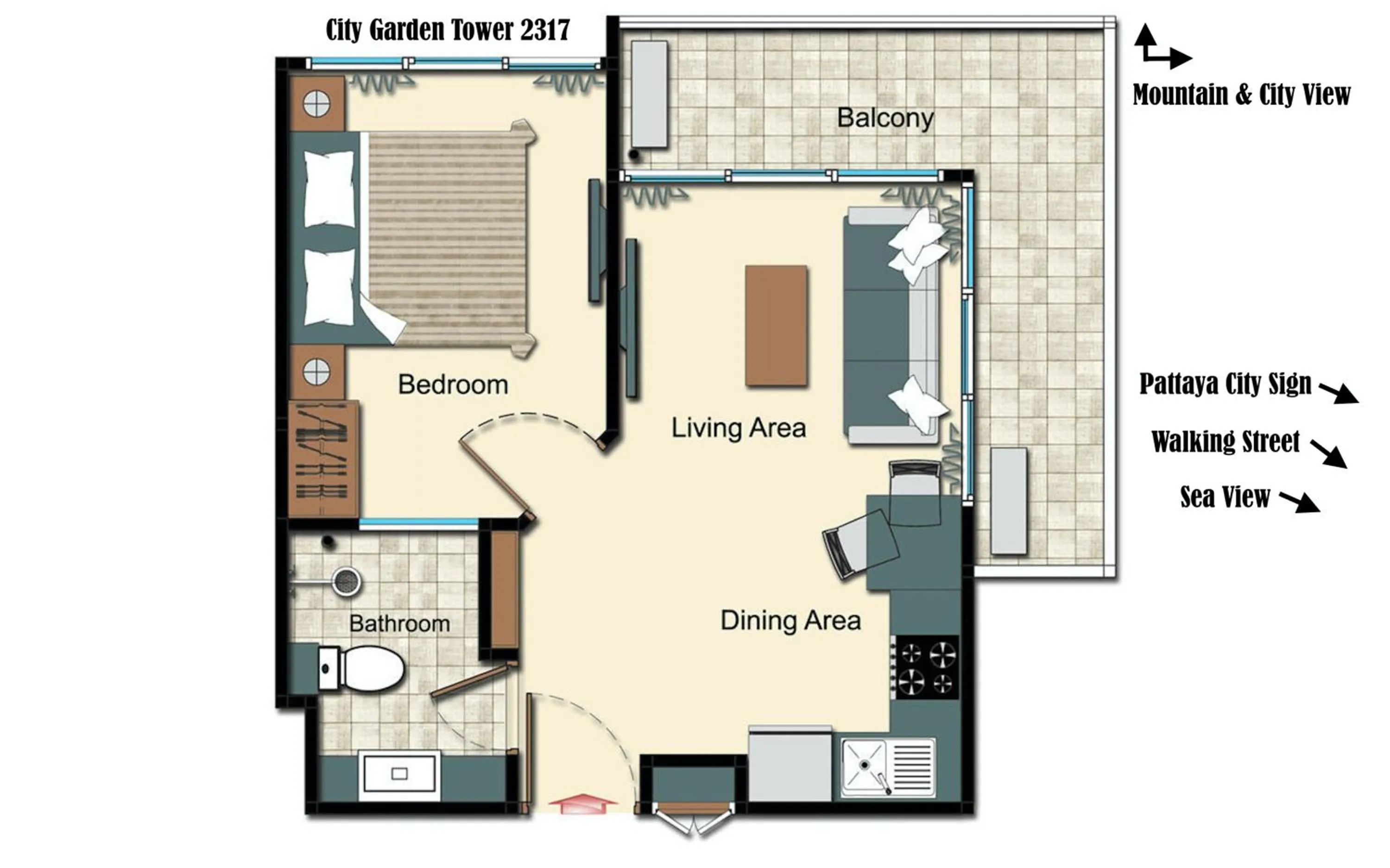 Property building in Rare Panoramic Sea, City & Mountain Views - XXL Balcony - 1Gbps Blazing Fast Free WIFI - Pool - Gym - Pool Table - Steam - Sauna - Bar