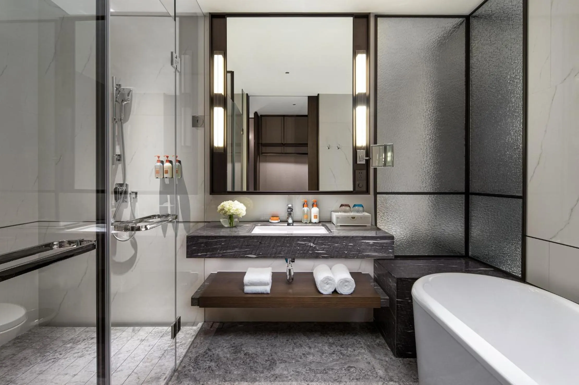 Bathroom, Bed in Crowne Plaza Shanghai Hongqiao by IHG