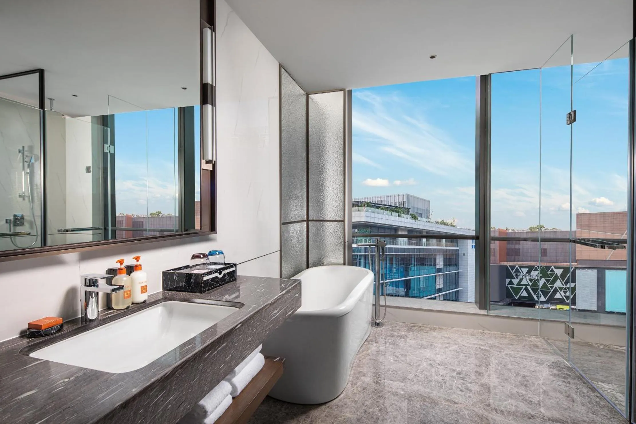 Bathroom in Crowne Plaza Shanghai Hongqiao by IHG