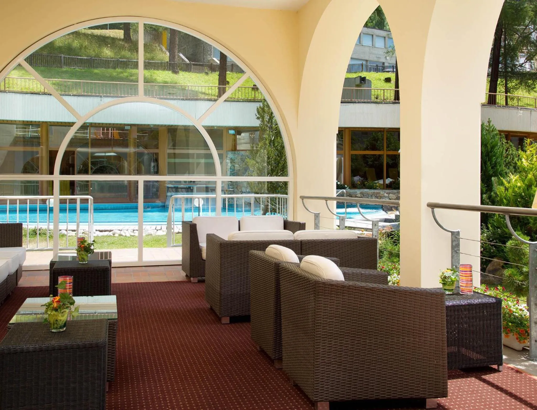 Patio in Thermal Hotels & Walliser Alpentherme Leukerbad