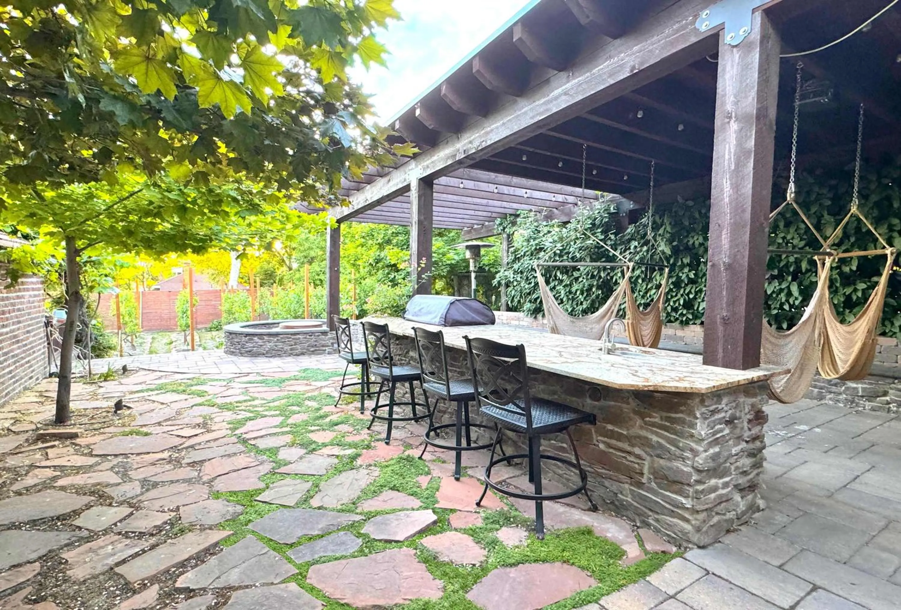 Patio in 6-Bedroom Tudor in the Downtown Historic District