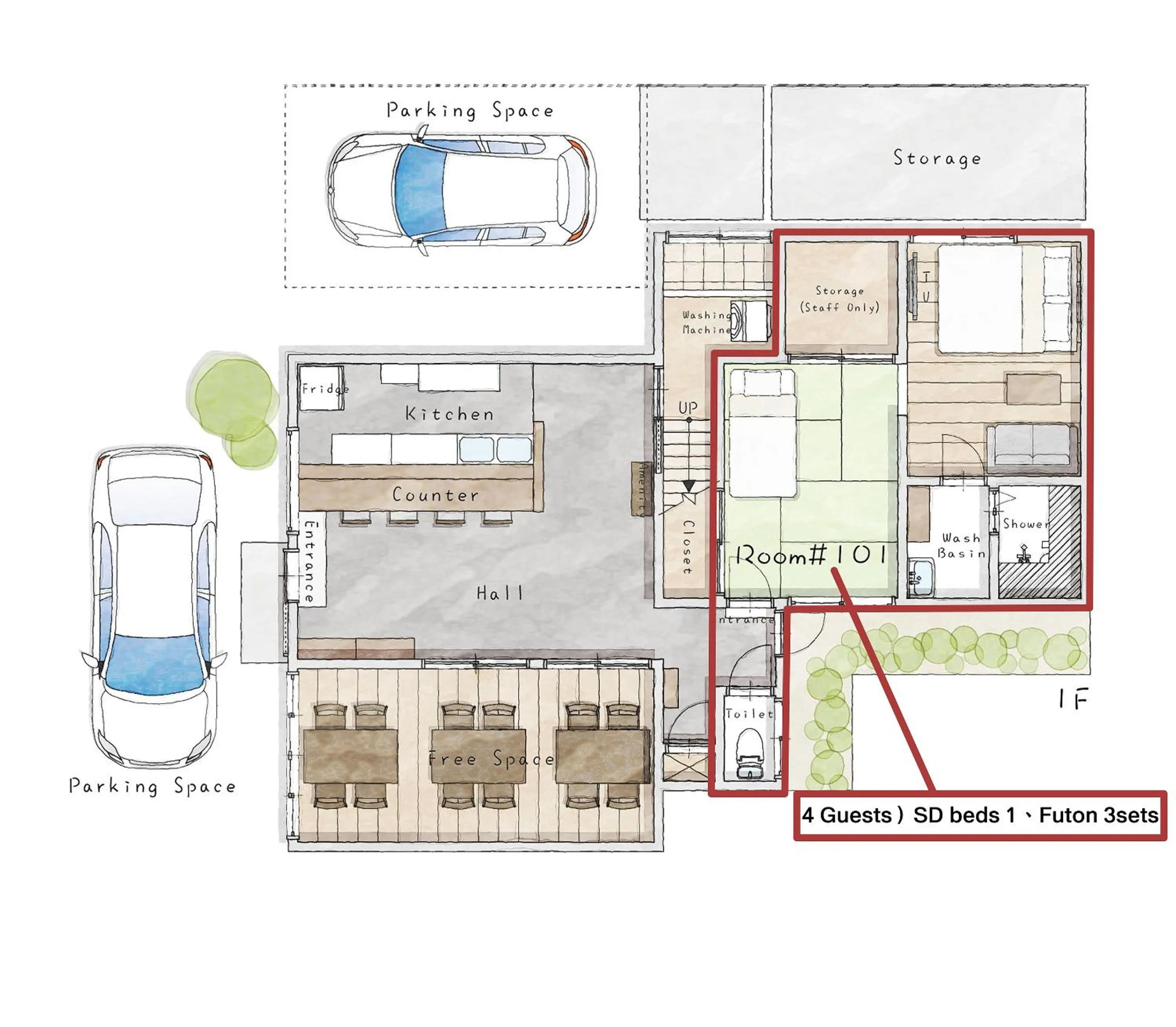 Floor plan in Yuimaru EAST - 最大18名貸切OK