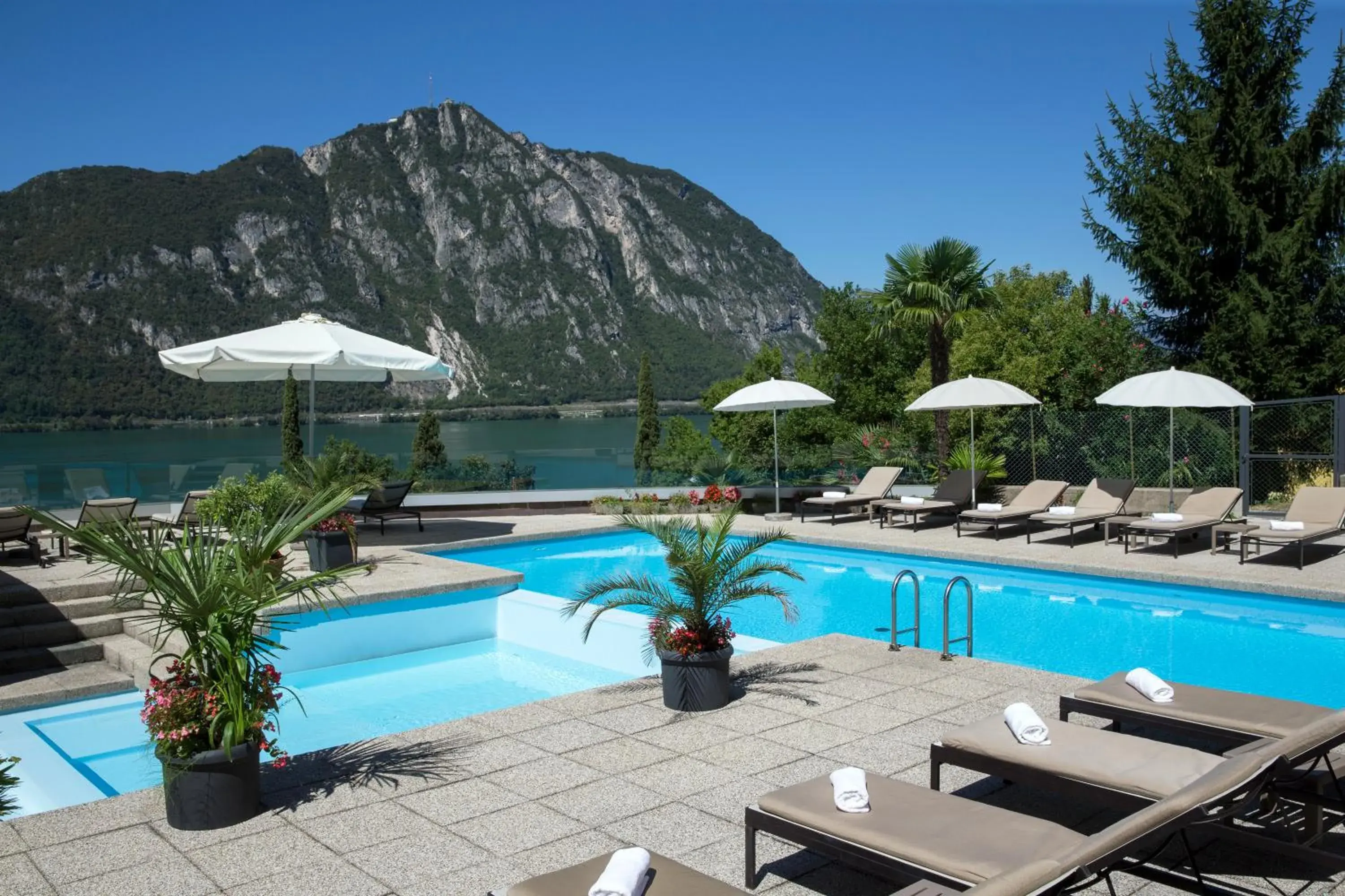 Pool view in Hotel Campione Pool view in Hotel Campione