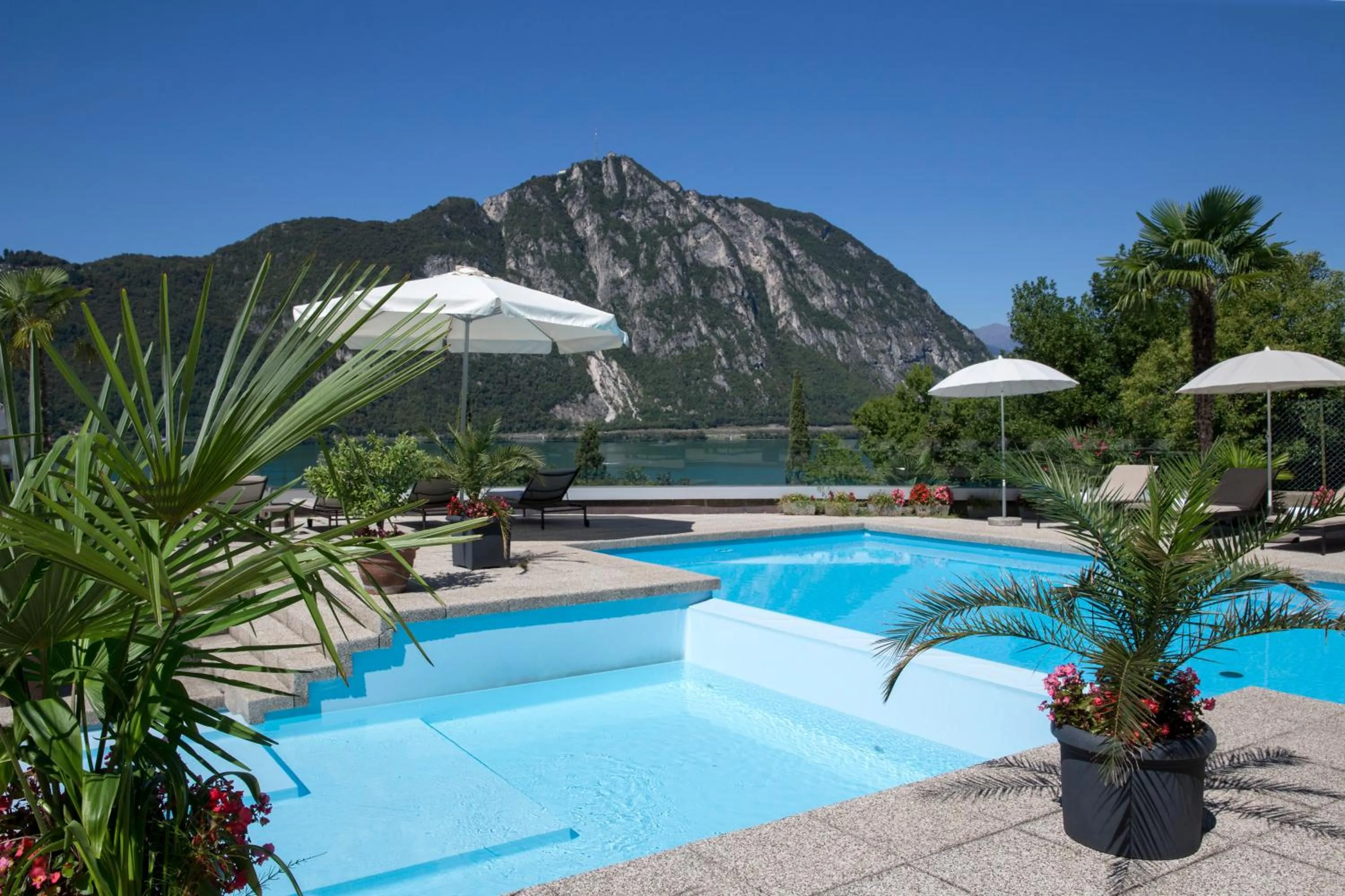 Pool view in Hotel Campione