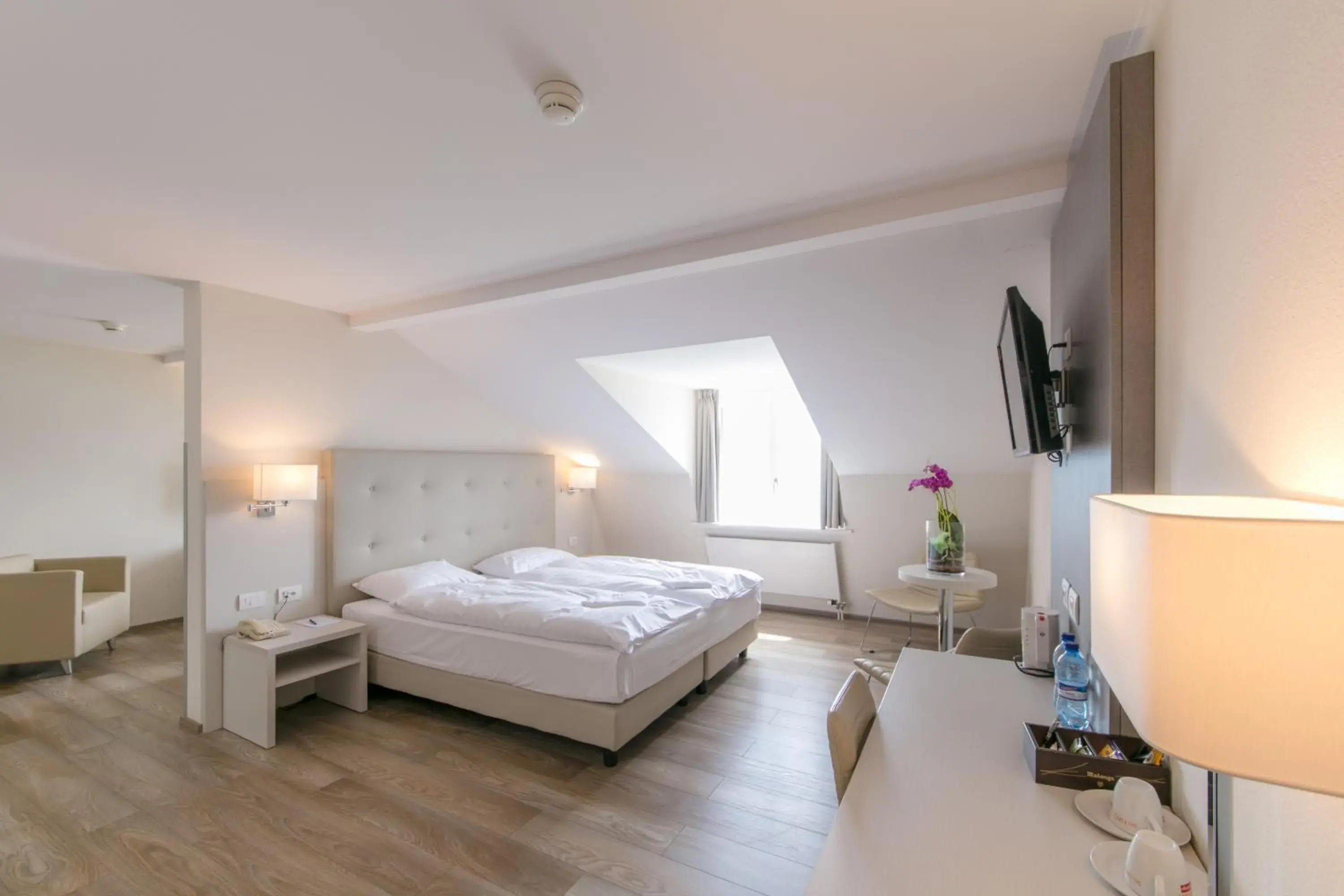 Photo of the whole room, Bed in Hôtel Prealpina Photo of the whole room, Bed in Hôtel Prealpina