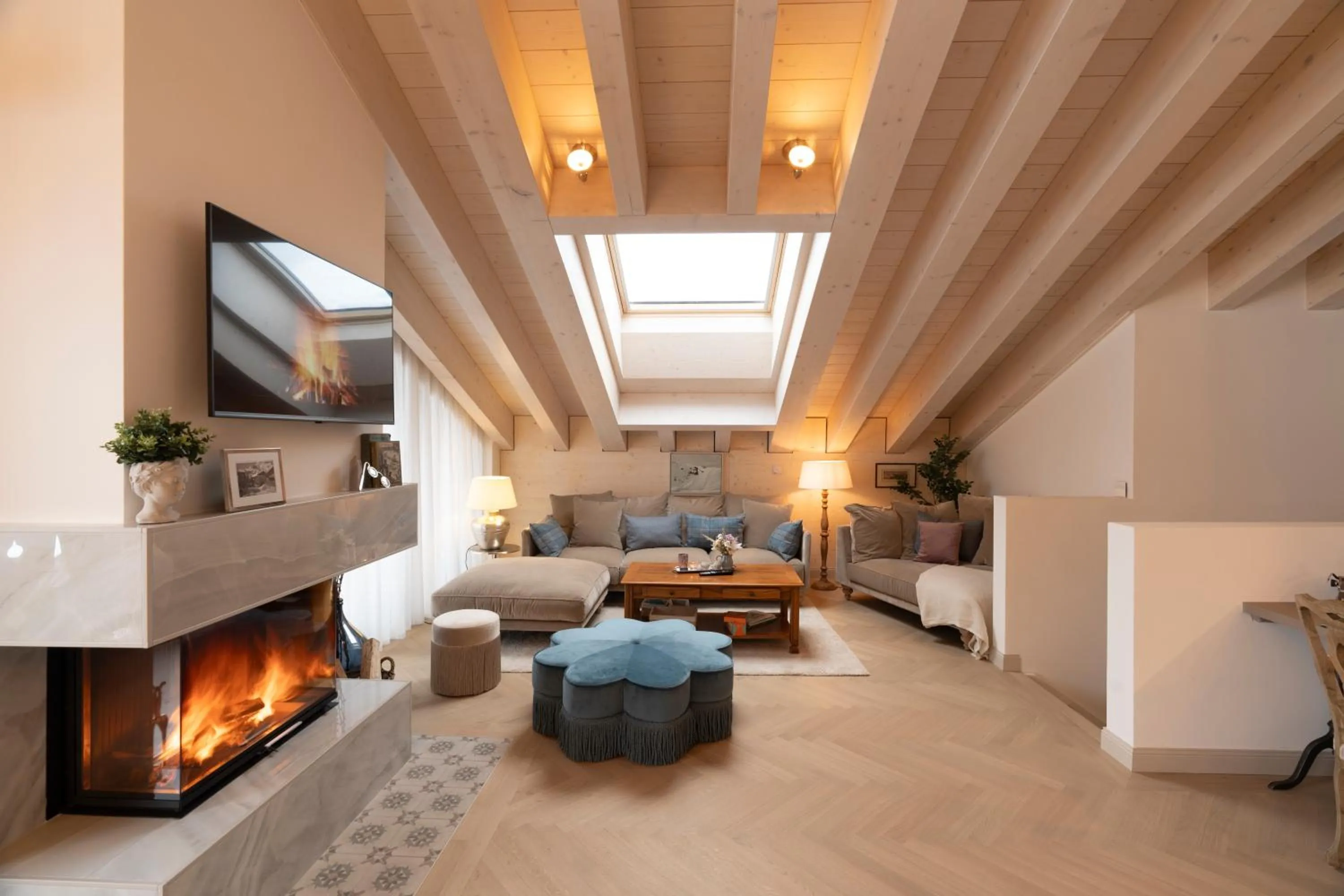 fireplace in Le Mirabeau Resort & Spa