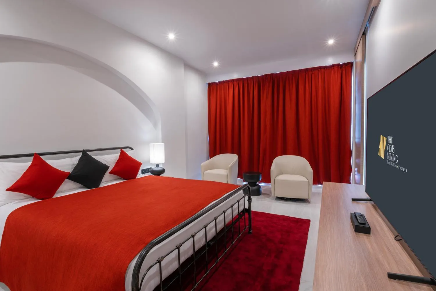 Bed in The Gems Mining Pool Villas Pattaya