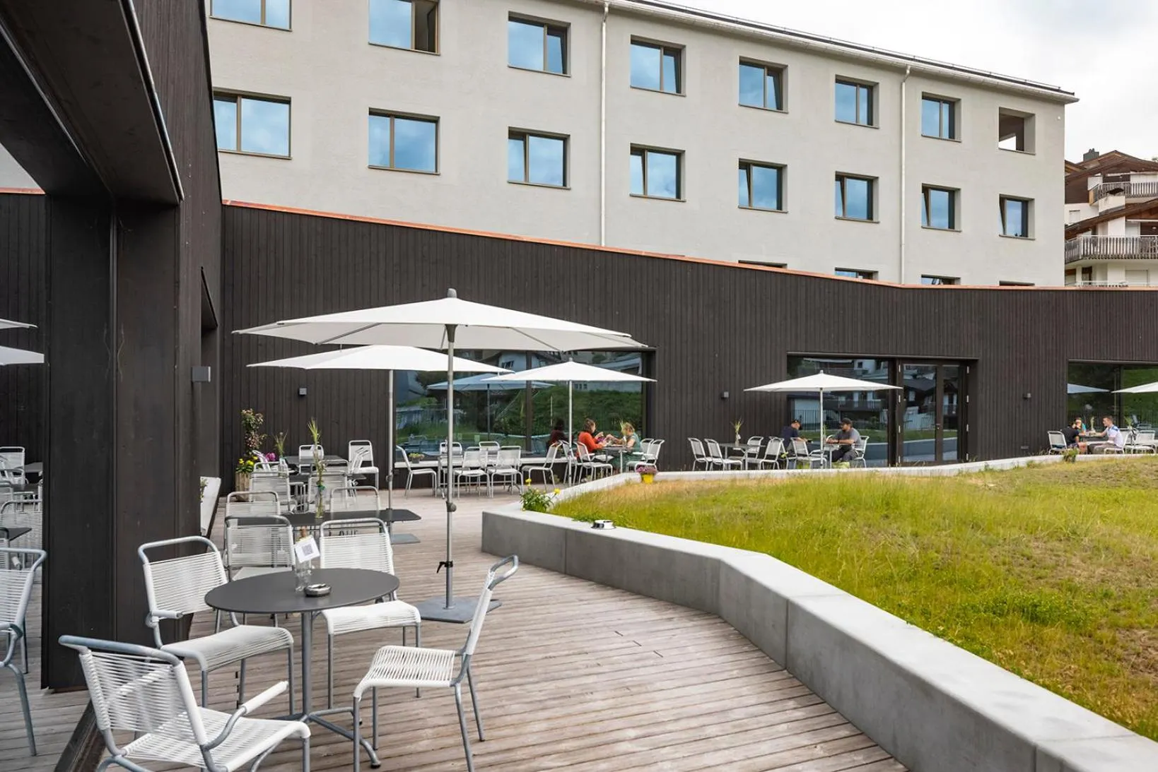 Balcony/Terrace in Laax wellnessHostel3000