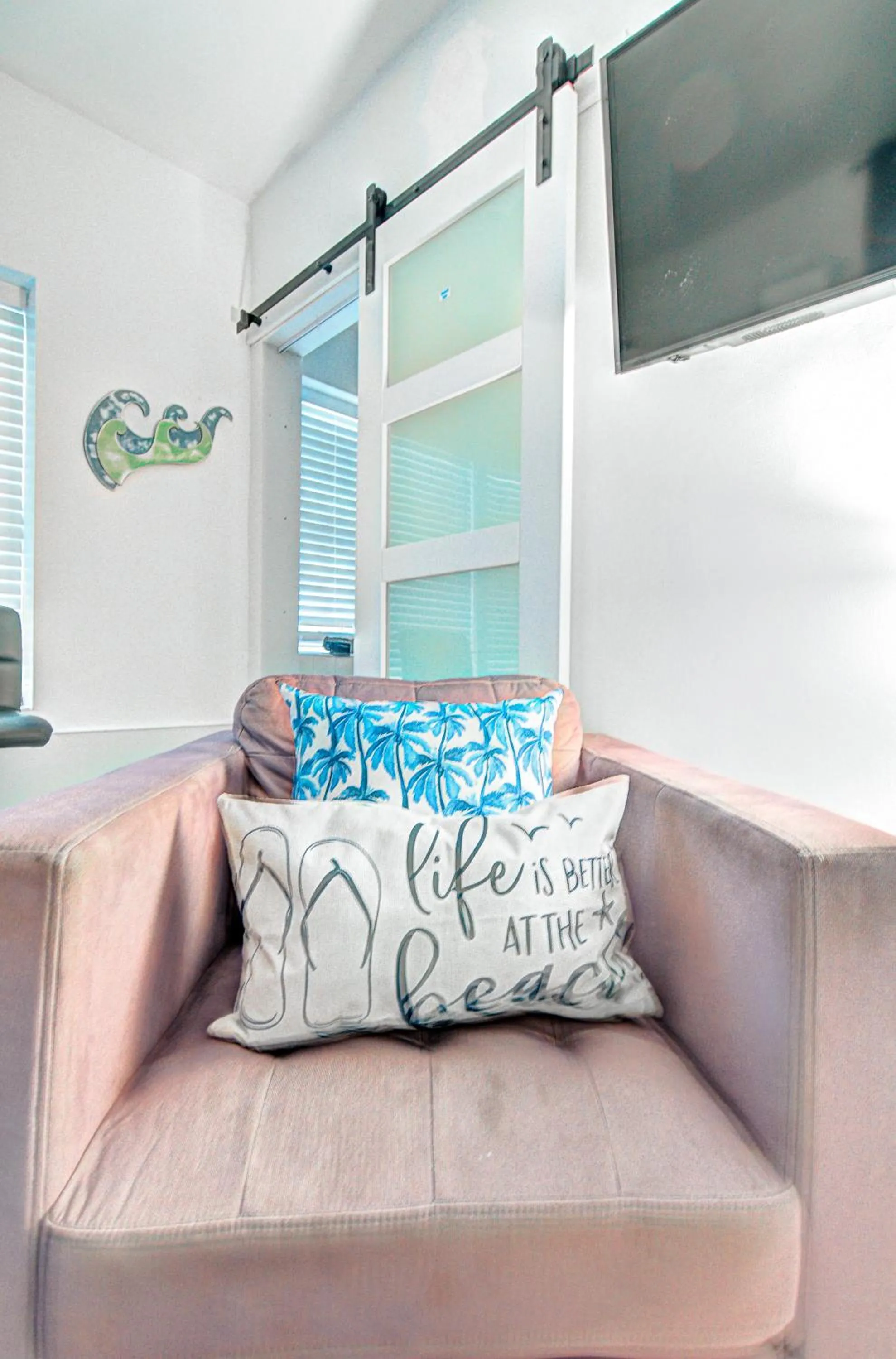 Living room in Little Paris by the ocean self check in