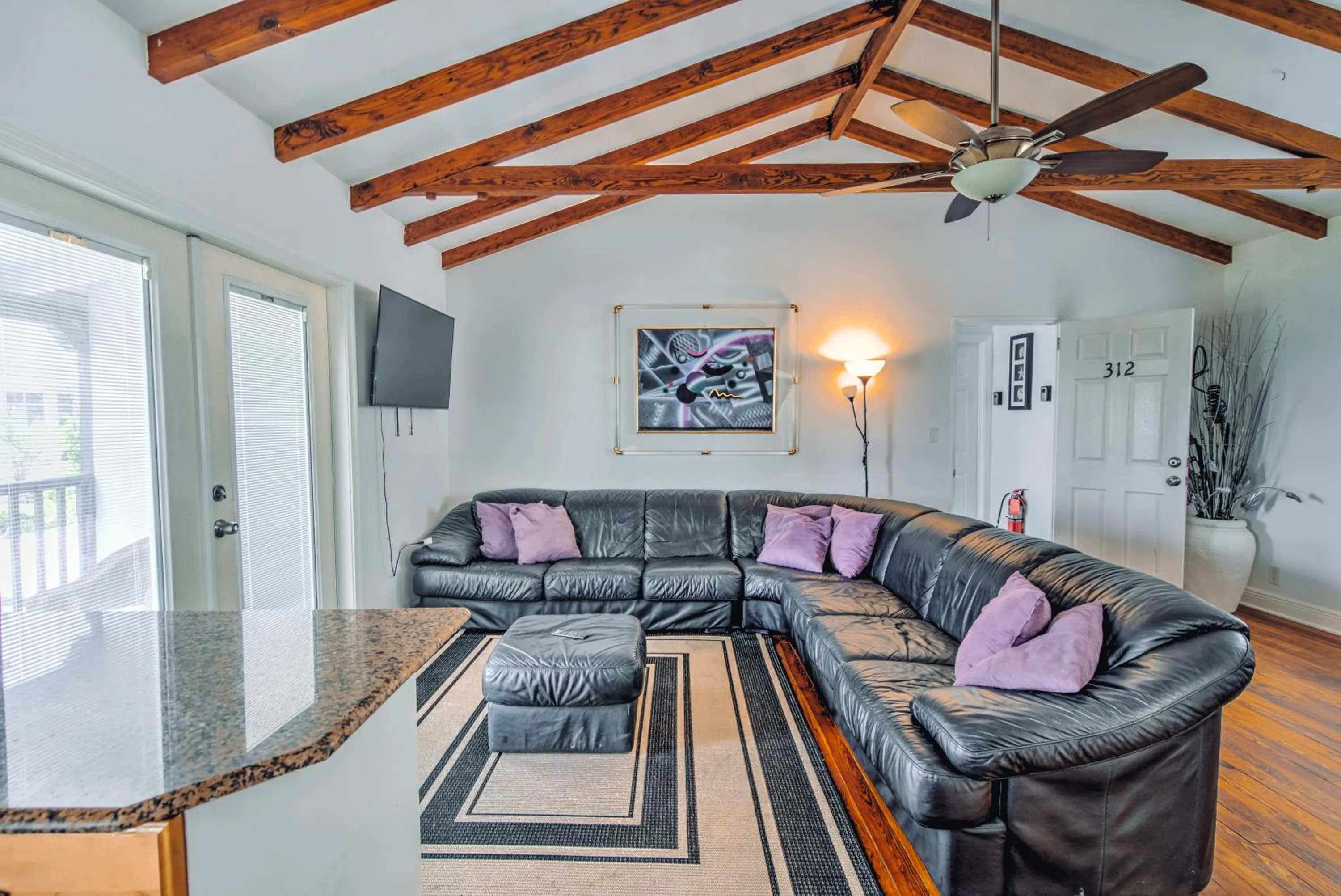 Living room in Little Paris by the ocean self check in