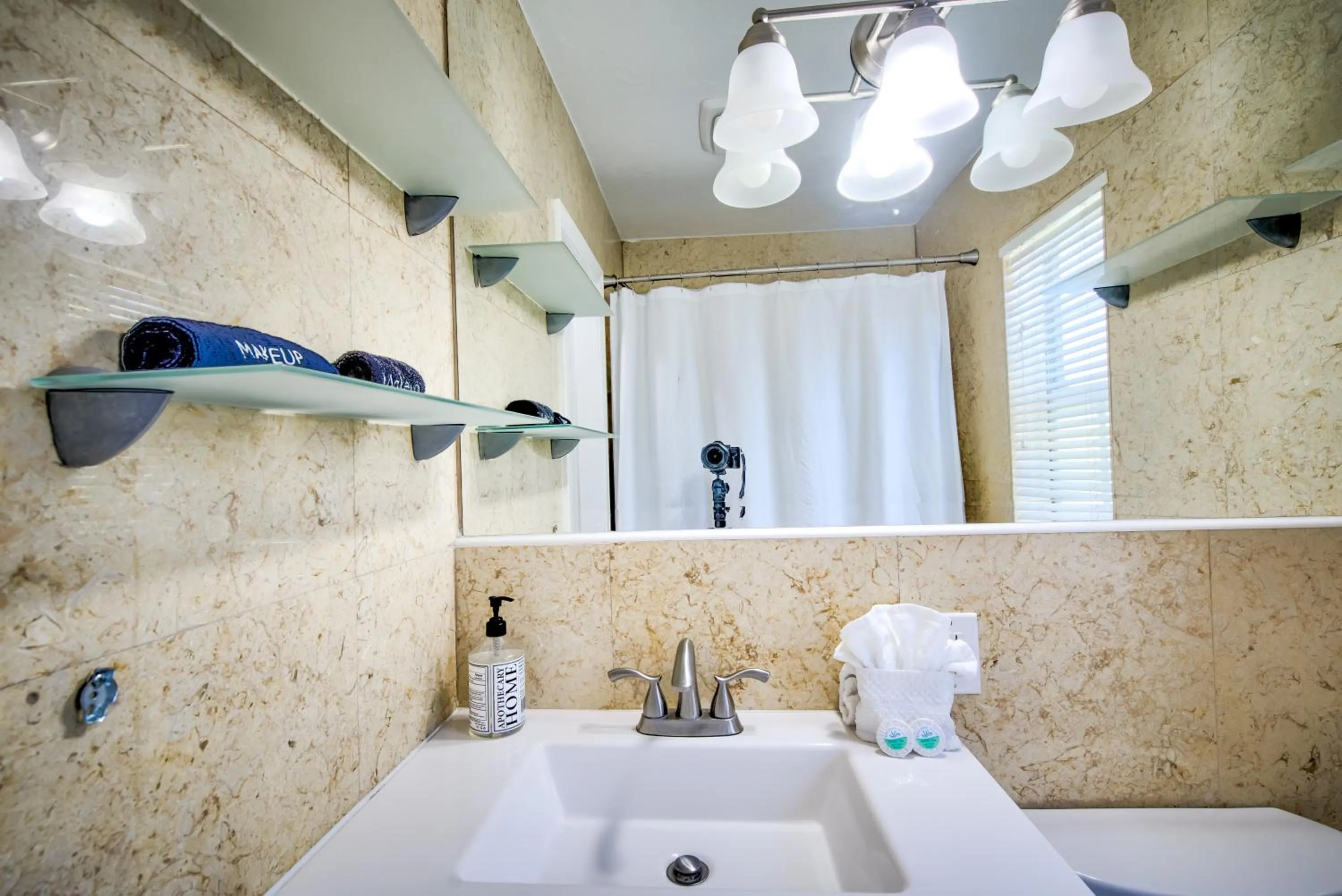 Bathroom in Little Paris by the ocean self check in