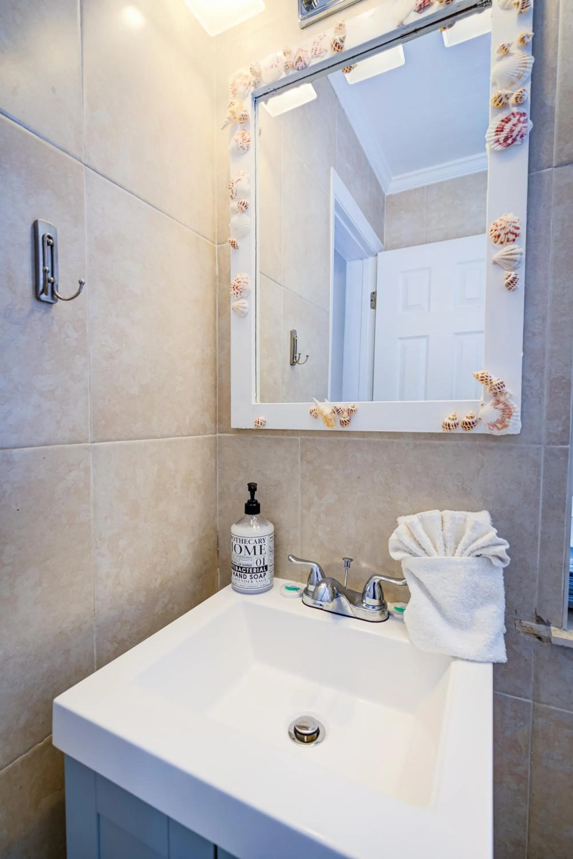 Bathroom in Little Paris by the ocean self check in