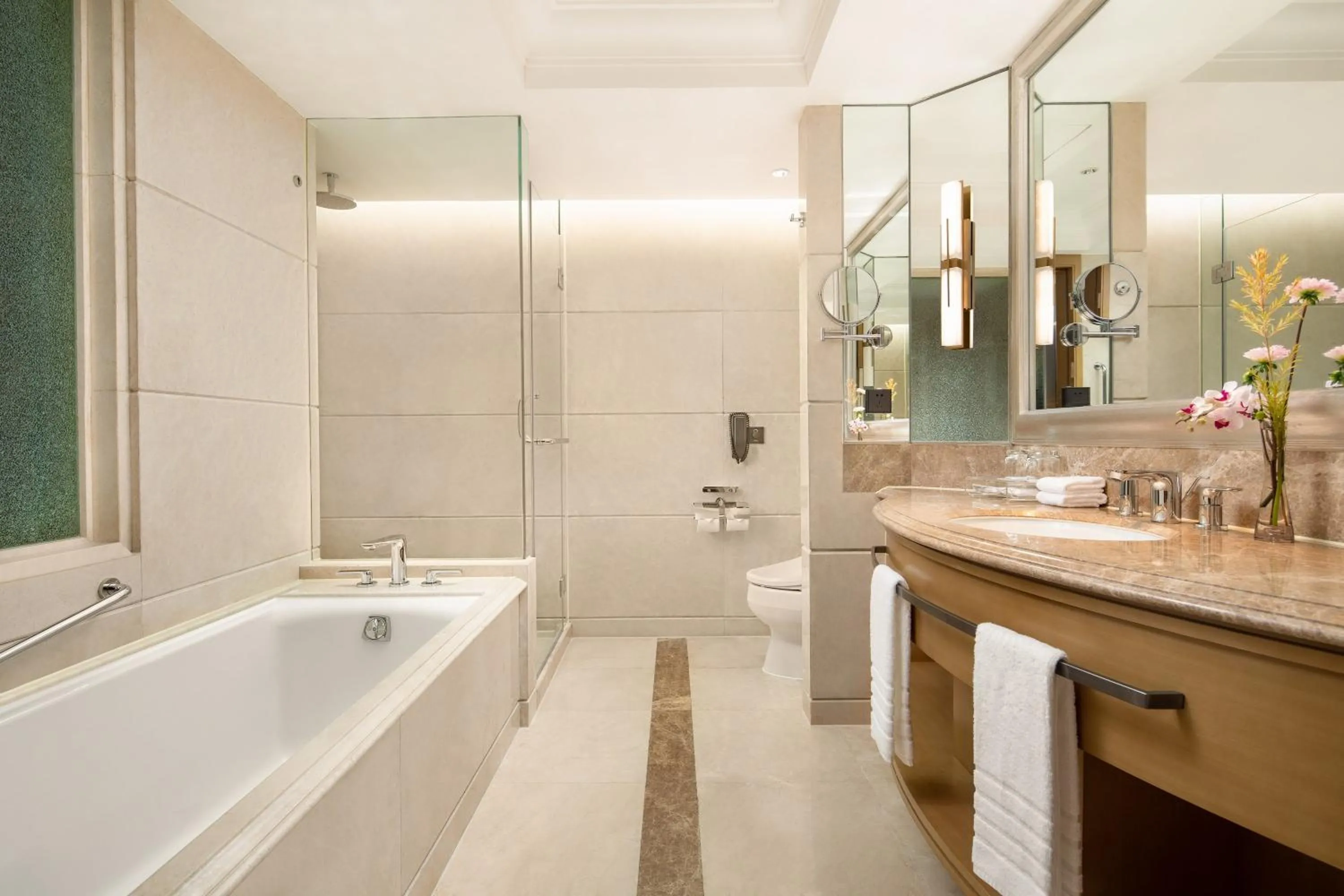Bathroom in Crowne Plaza Shanghai Fudan by IHG