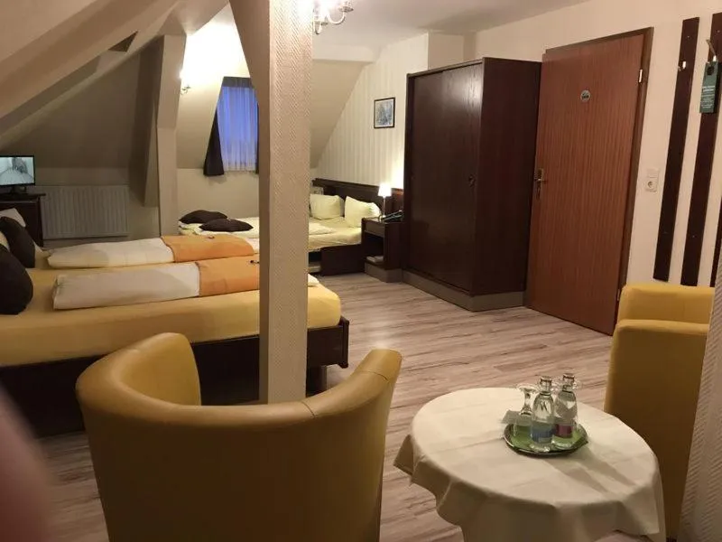 Communal lounge/ TV room, Bed in Hotel Schöne Aussicht