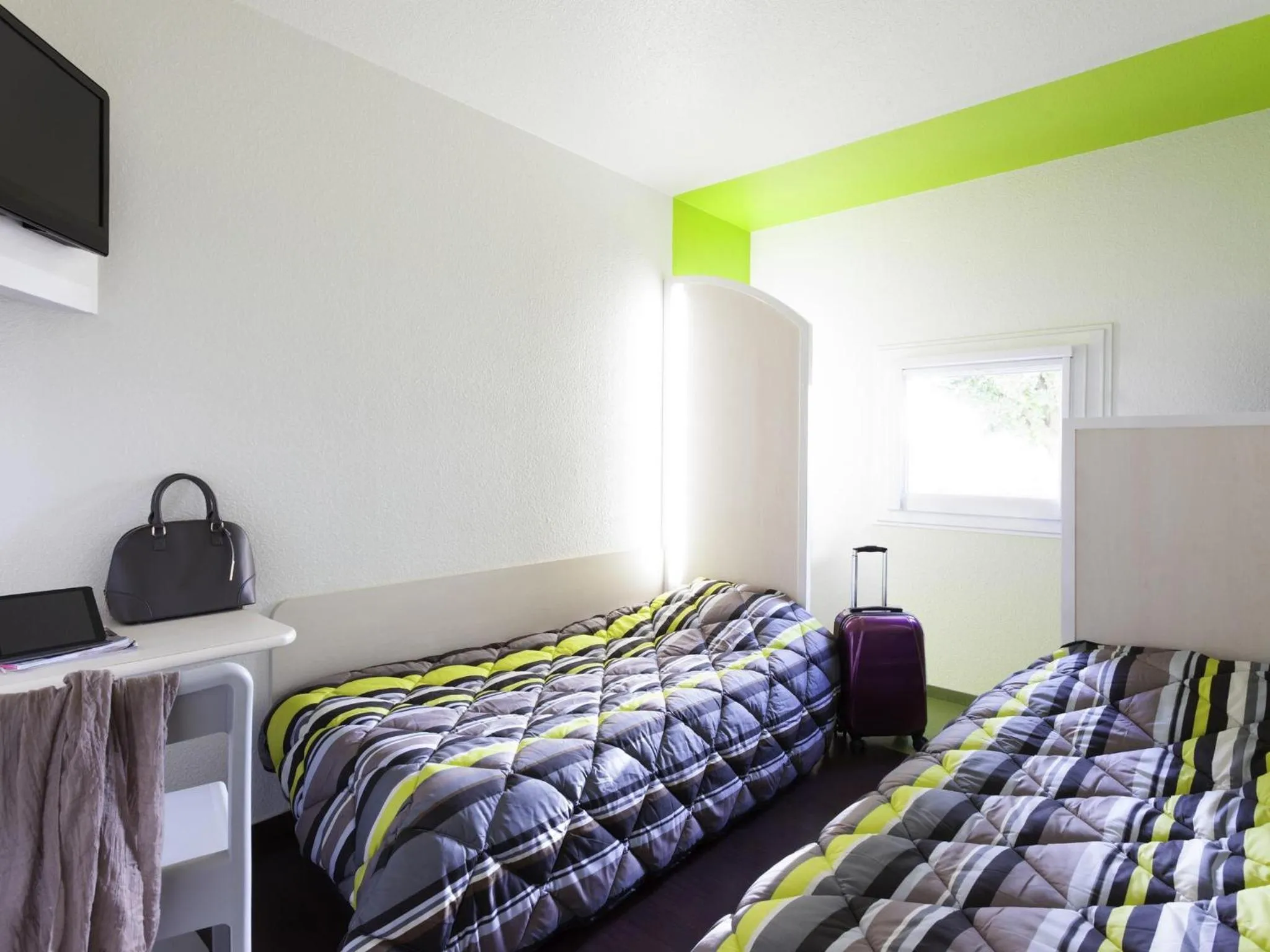 Bedroom, Bed in hotelF1 Saint Nazaire La Baule