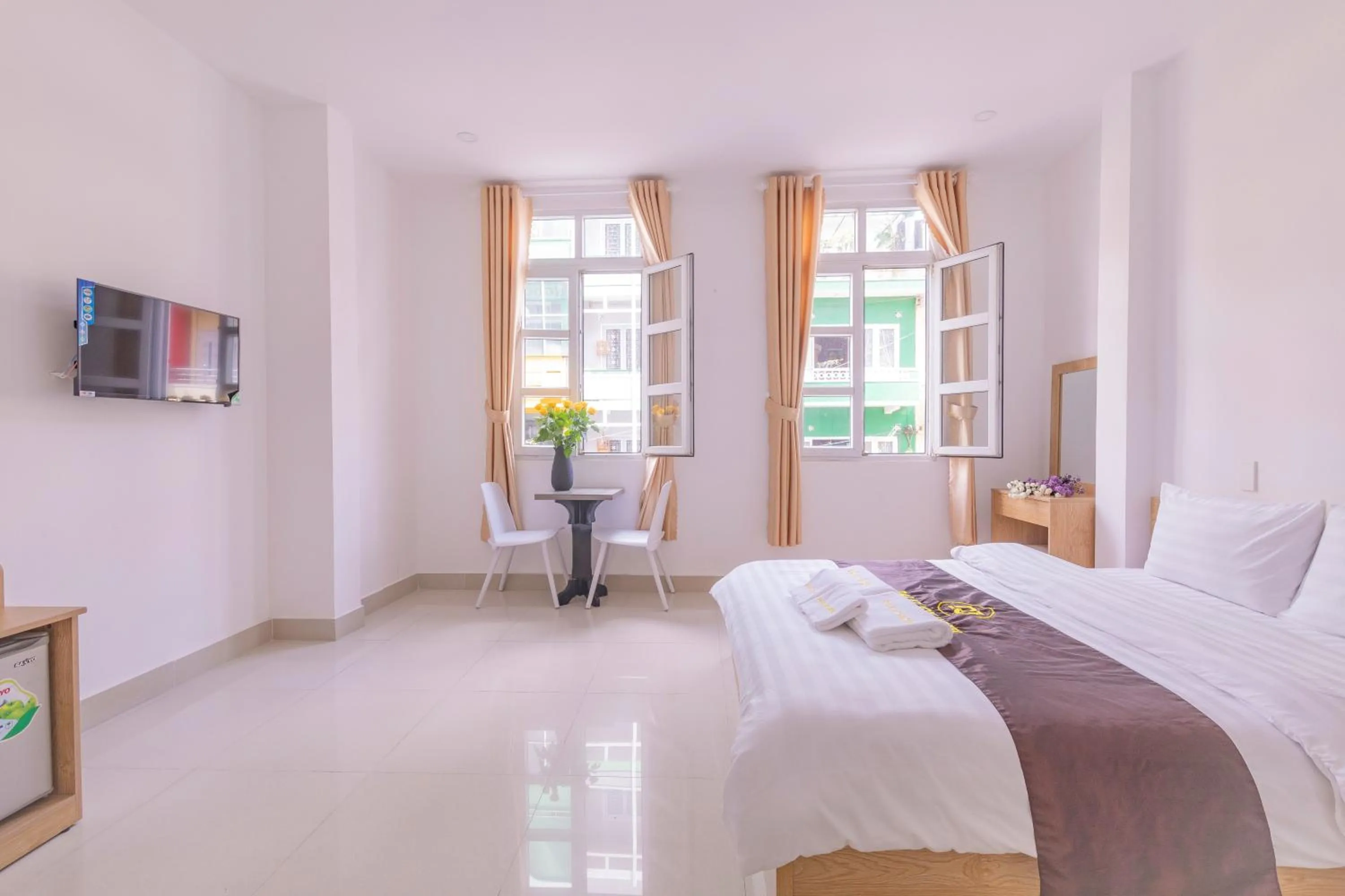 Bed in Dalat Joy Hotel