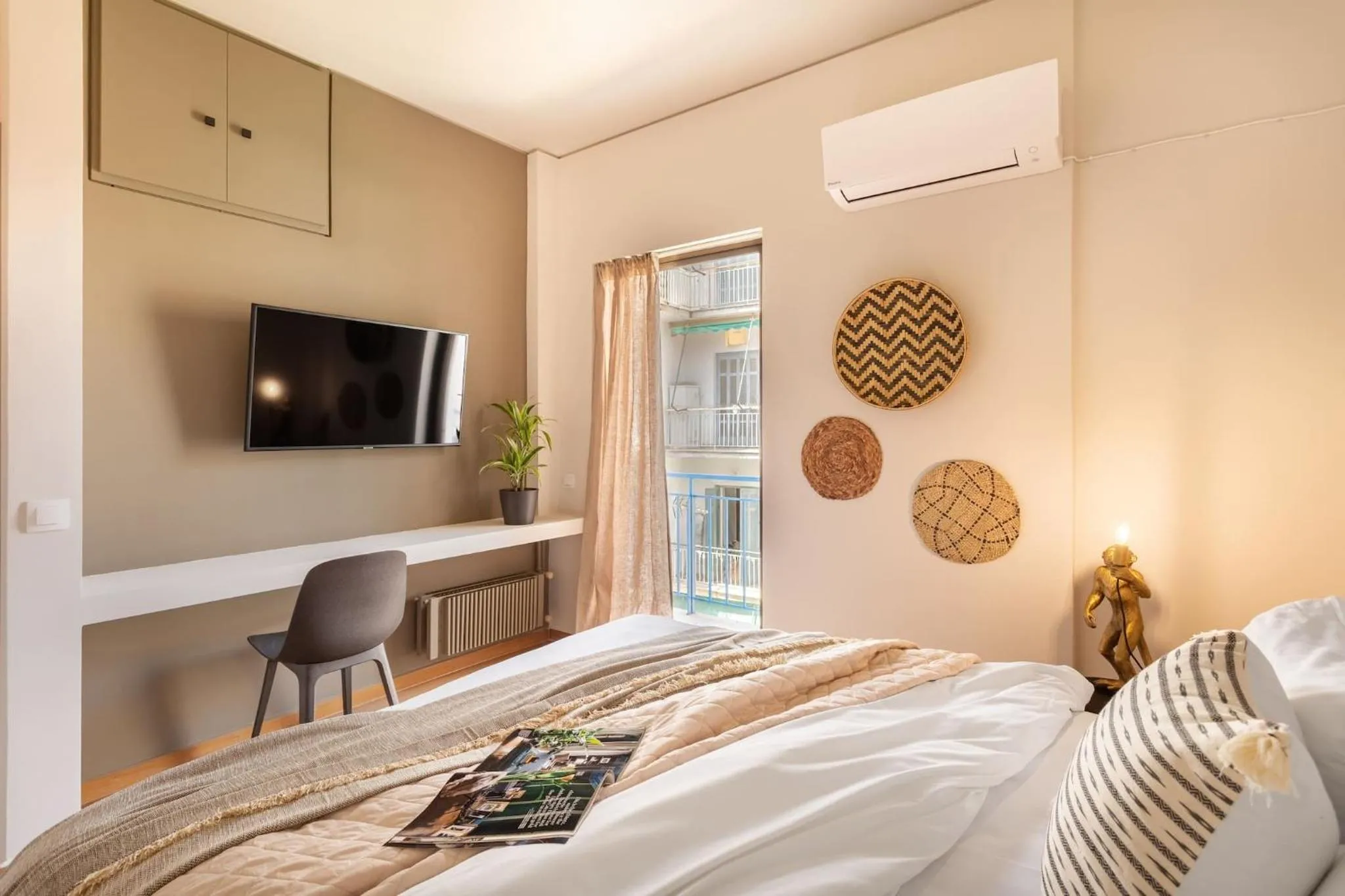Other, Bed in Acropolis View 2-Bedroom Apt, Minimal-Safari Vibe, Big Balcony!