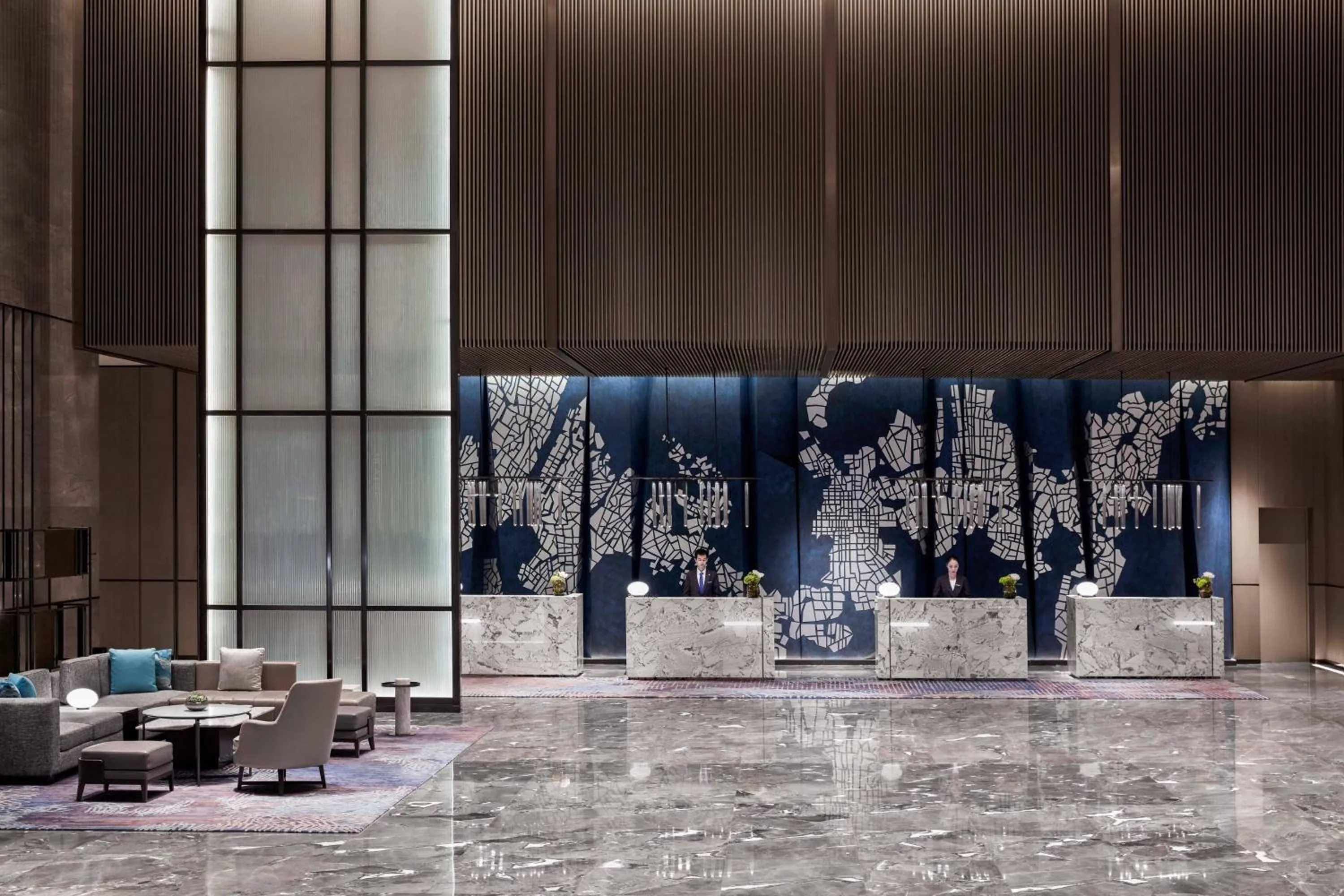 Lobby or reception in Wuhan Marriott Hotel Optics Valley