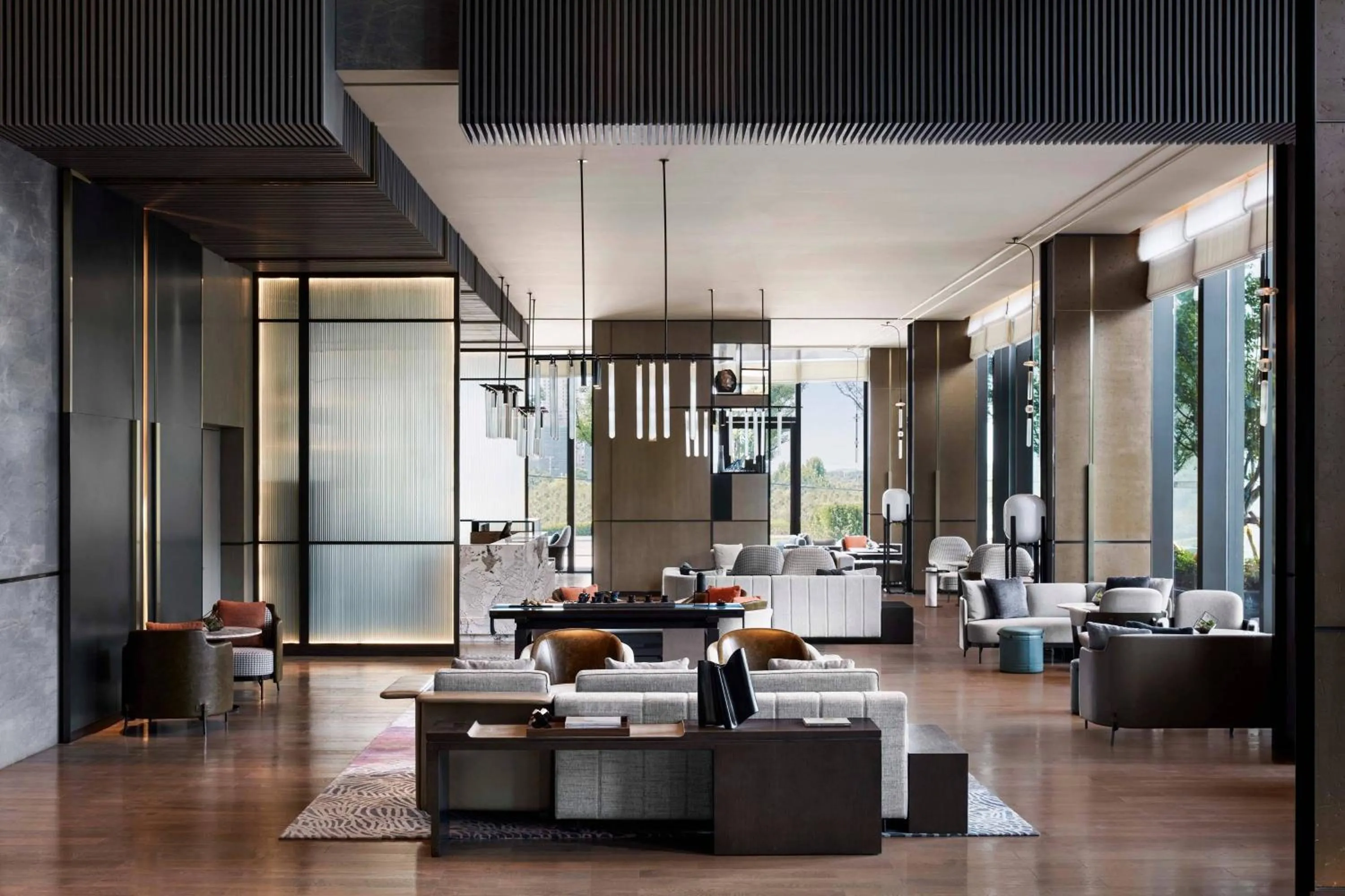 Lobby or reception in Wuhan Marriott Hotel Optics Valley