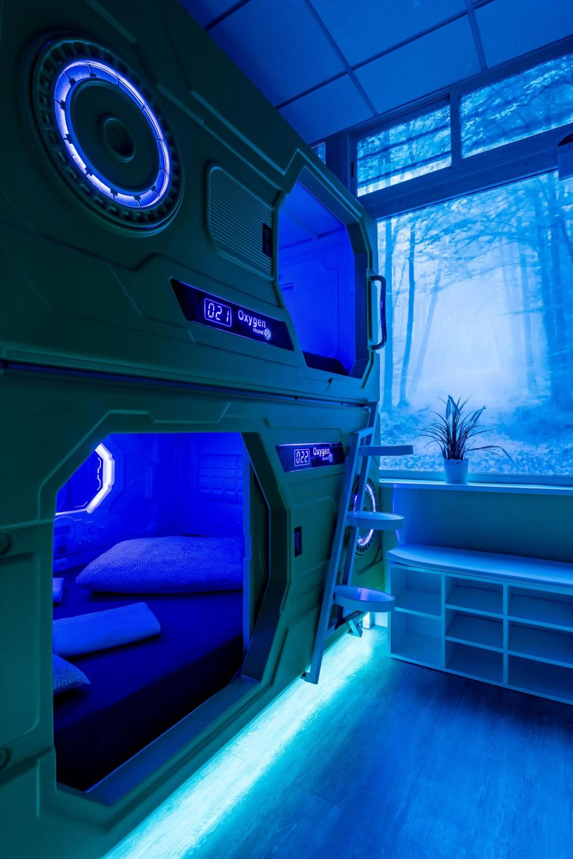 Bedroom, Bed in OXYGEN HOSTEL Capsula