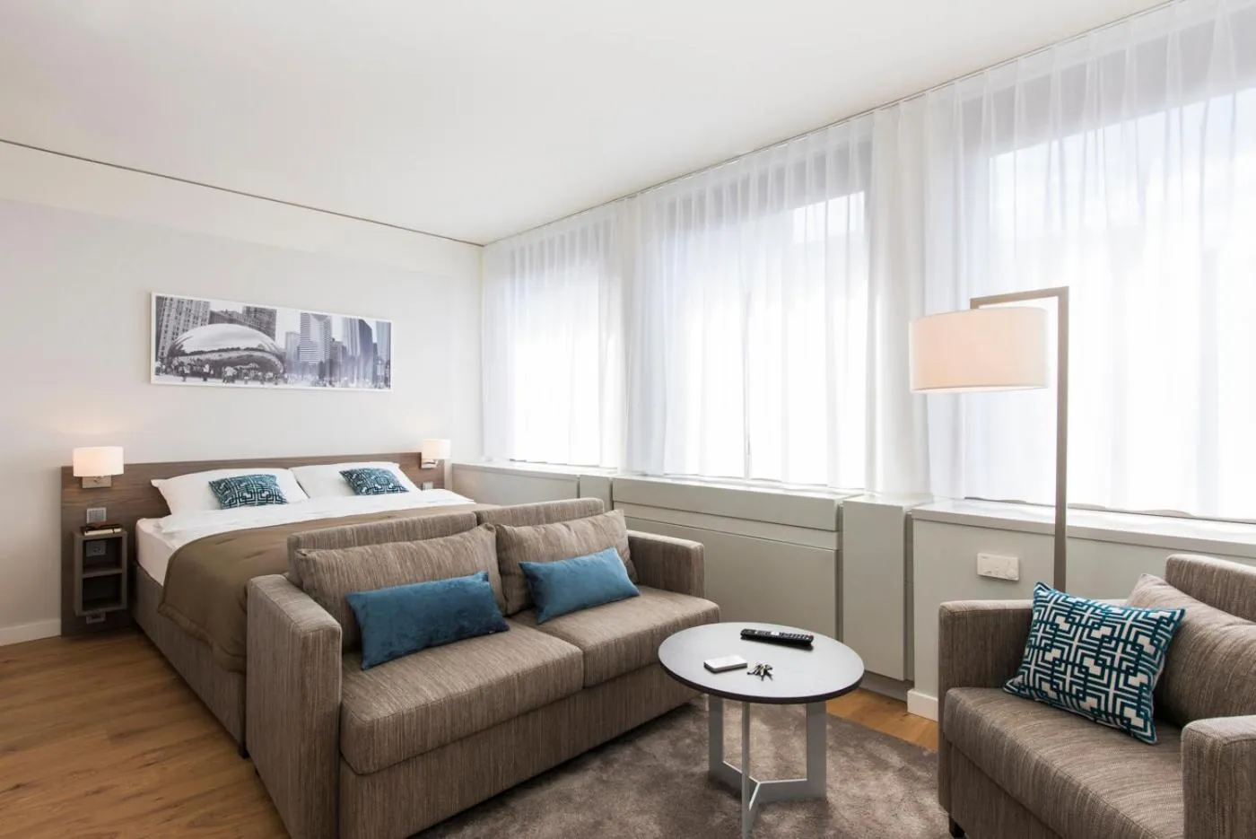 Bed in Brera Serviced Apartments Frankfurt Oper