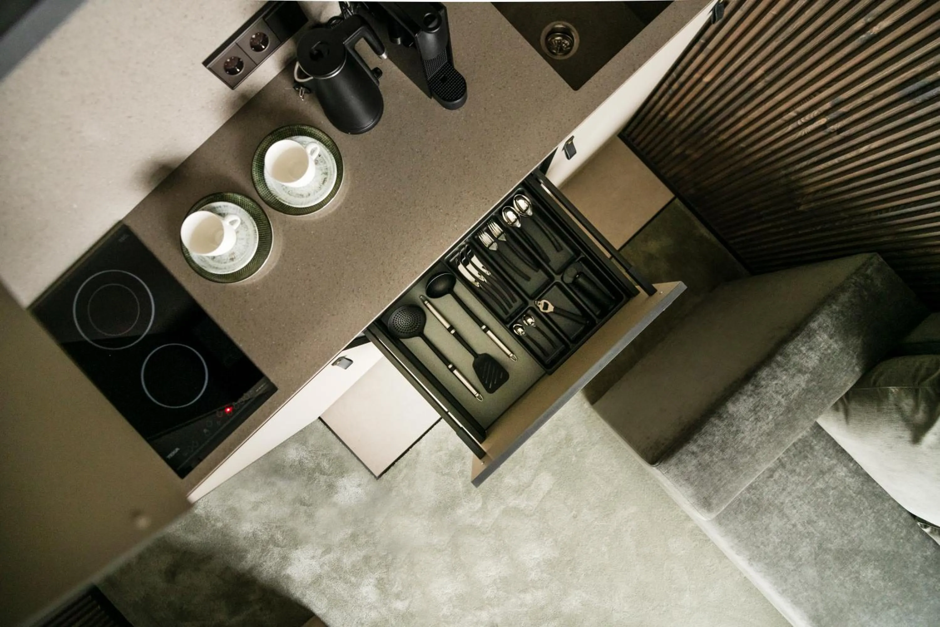 Kitchen or kitchenette in Amberton Green SPA Druskininkai