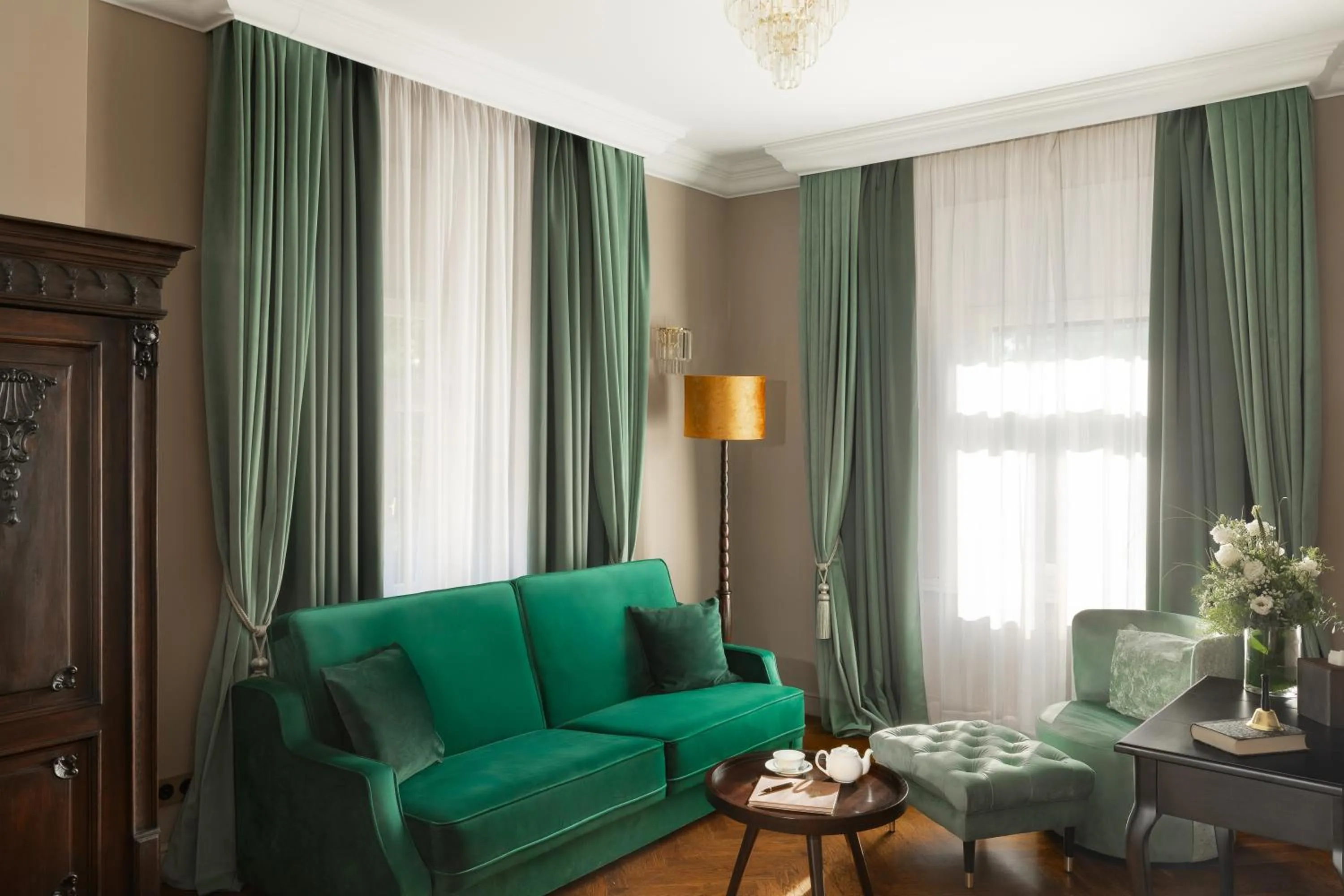 Living room in Schloßhotel Althörnitz Neubau