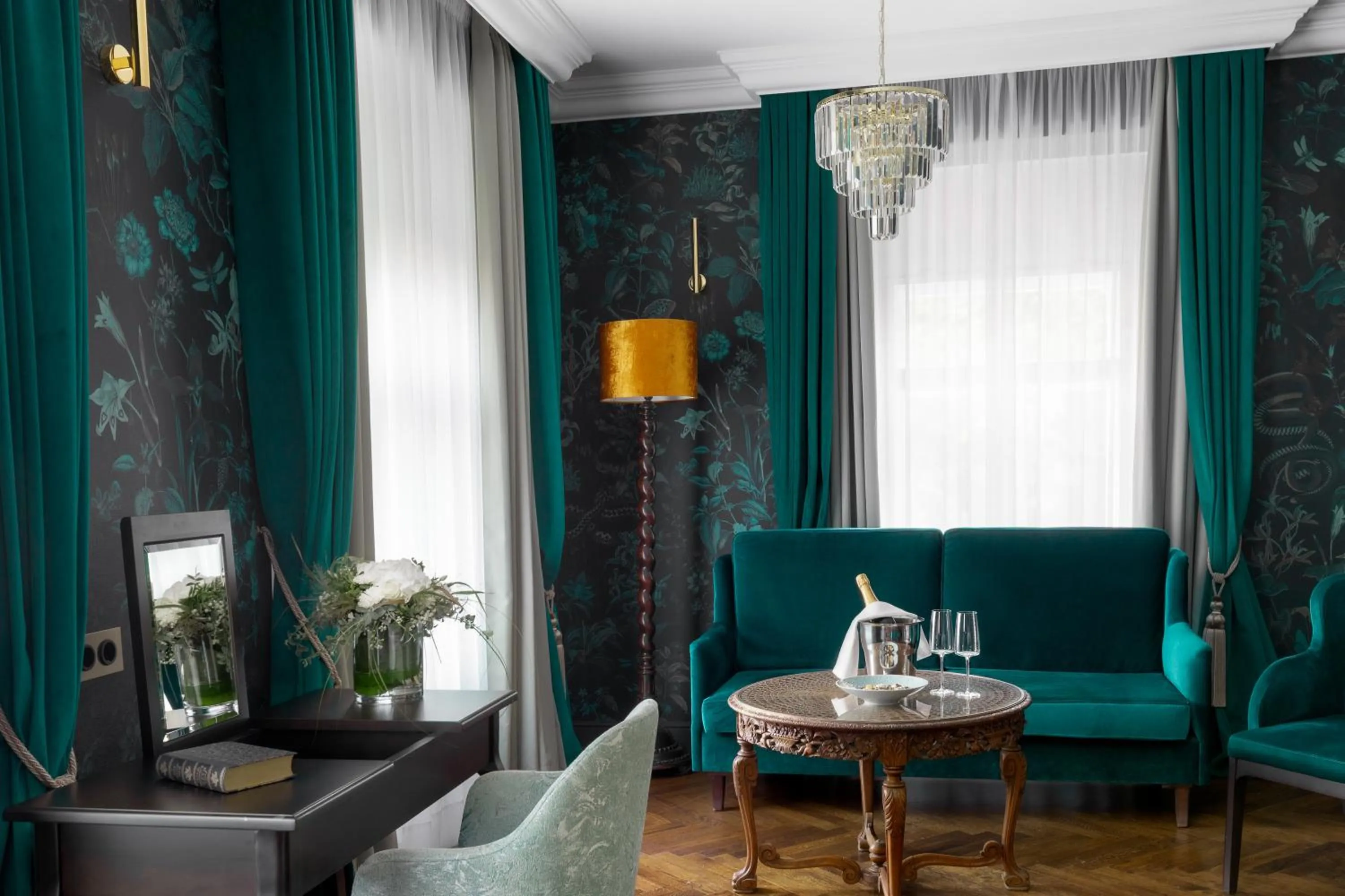 Living room in Schloßhotel Althörnitz Neubau