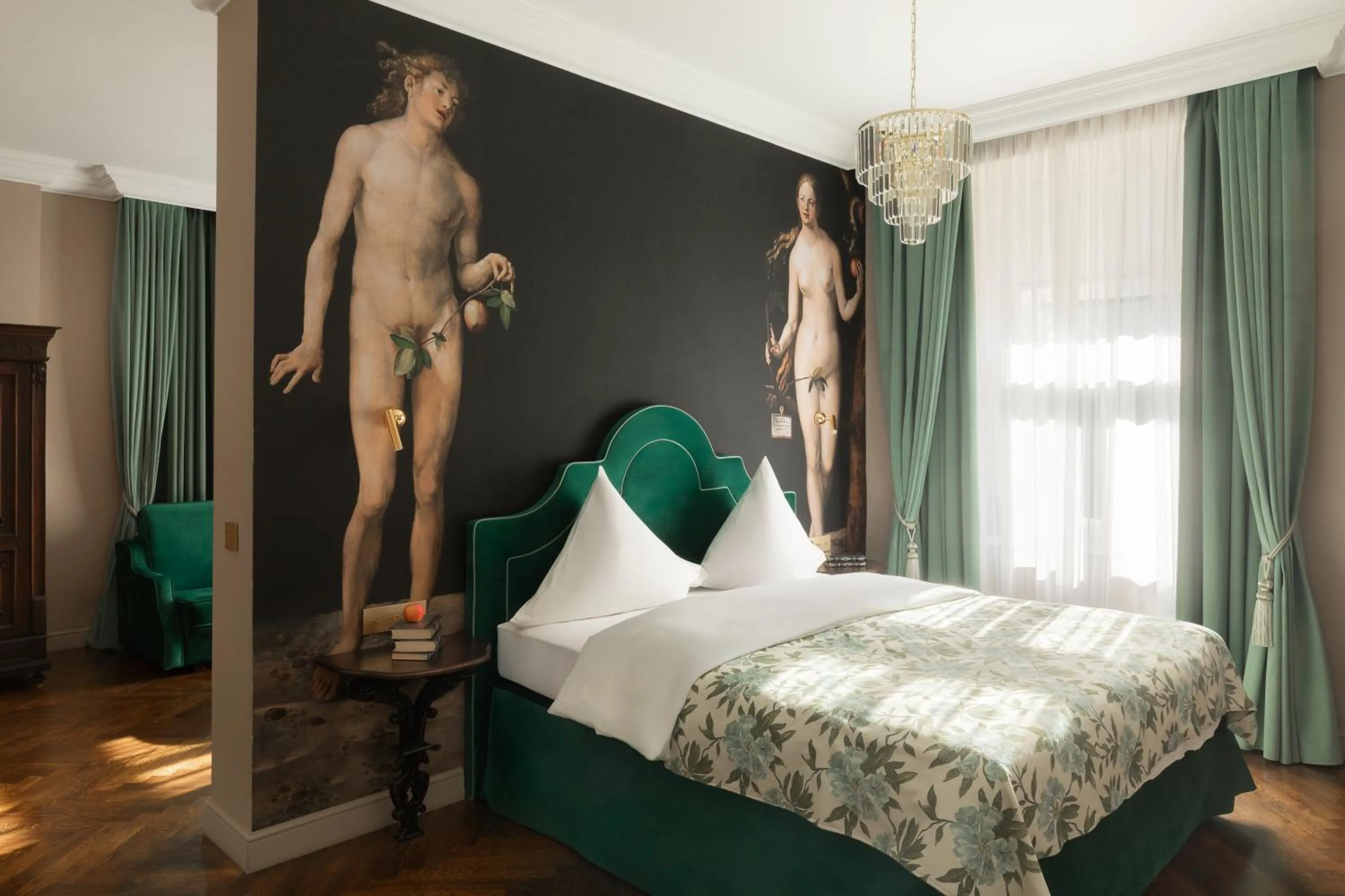 Bed in Schloßhotel Althörnitz Neubau