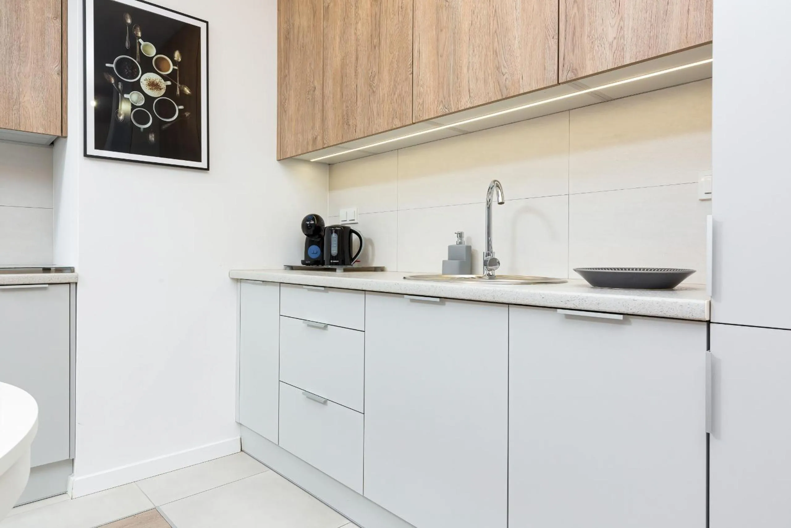 Kitchen or kitchenette in Metro Płocka Exquisite Apartments by Noclegi Renters