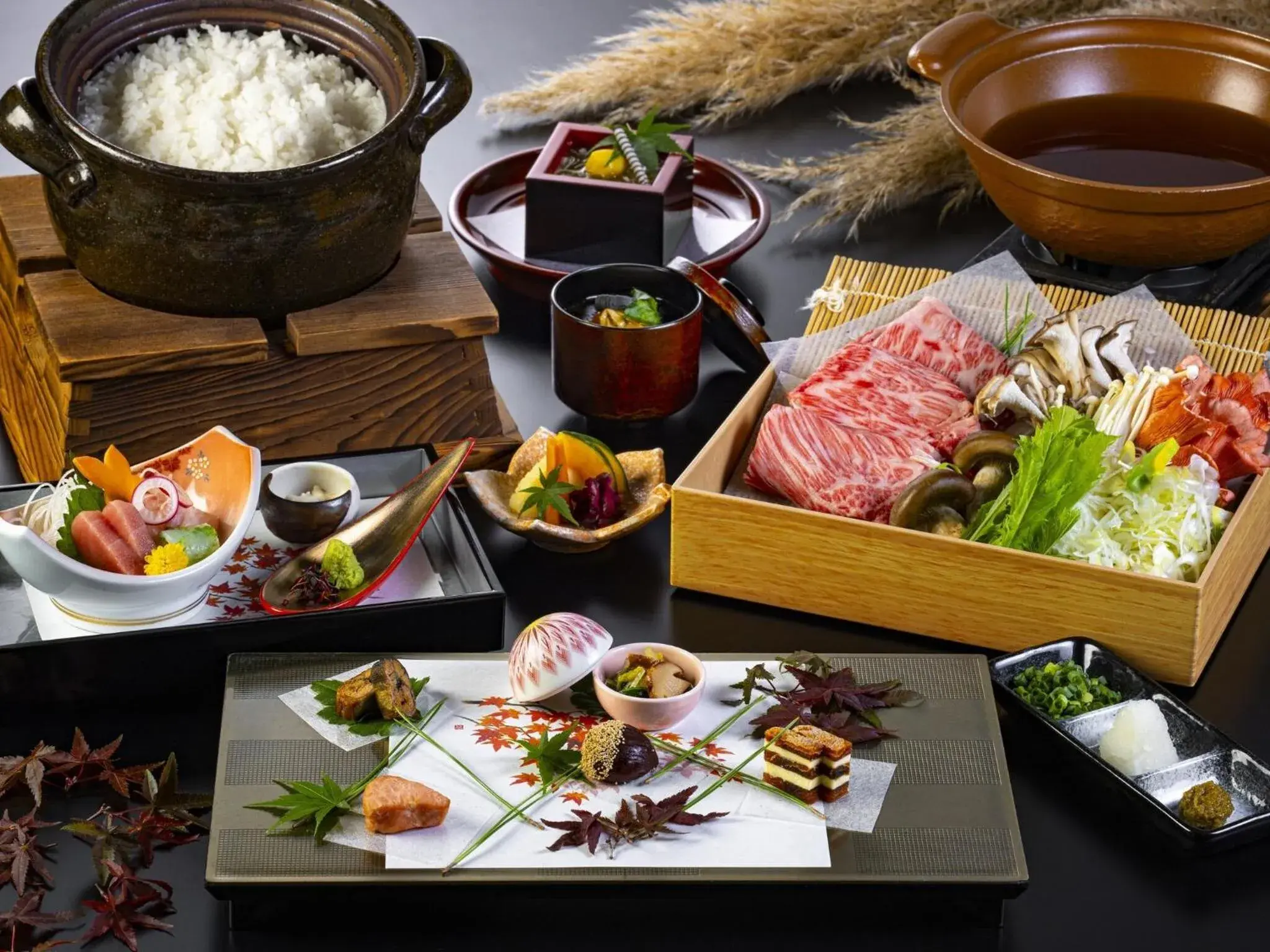 WAGYU and Kaiseki dinner - single occupancy - Breakfast and Dinner included Open-air bath room, Private villa type in Hakone Kowakien Mikawaya Ryokan WAGYU and Kaiseki dinner - single occupancy - Breakfast and Dinner included Open-air bath room, Private villa type in Hakone Kowakien Mikawaya Ryokan