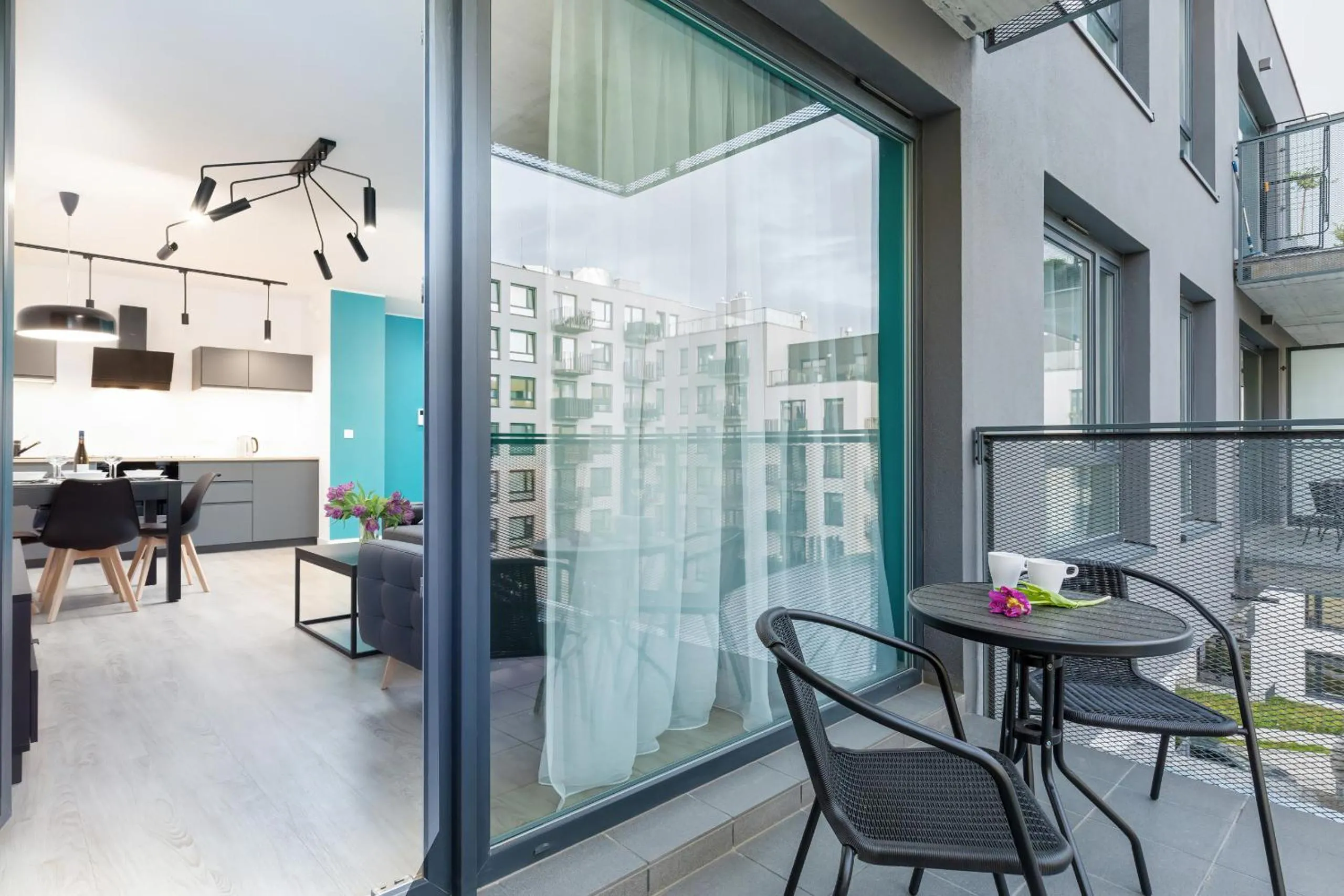 Balcony/Terrace in Modern City Center Apartments by Noclegi Renters