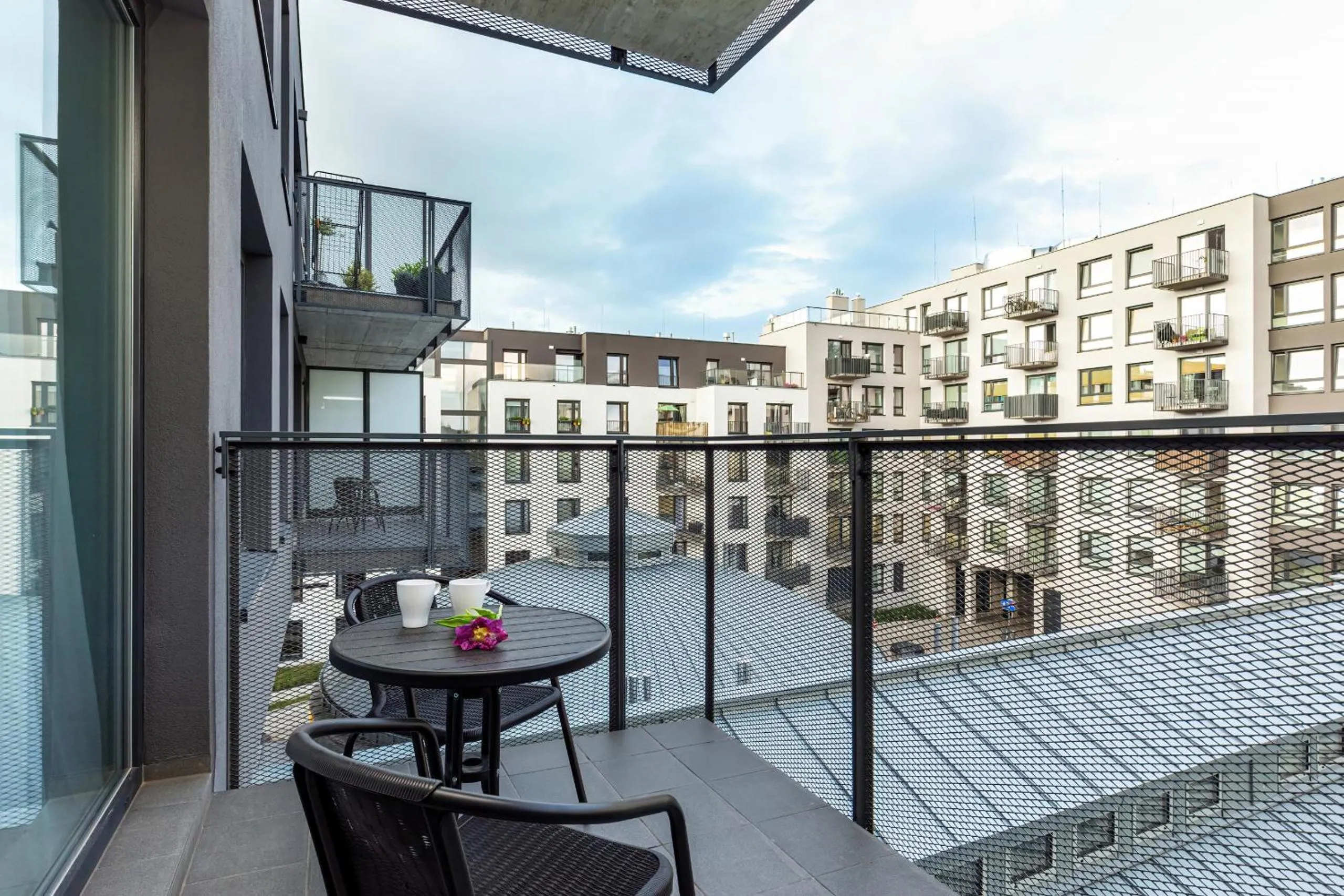 Balcony/Terrace in Modern City Center Apartments by Noclegi Renters