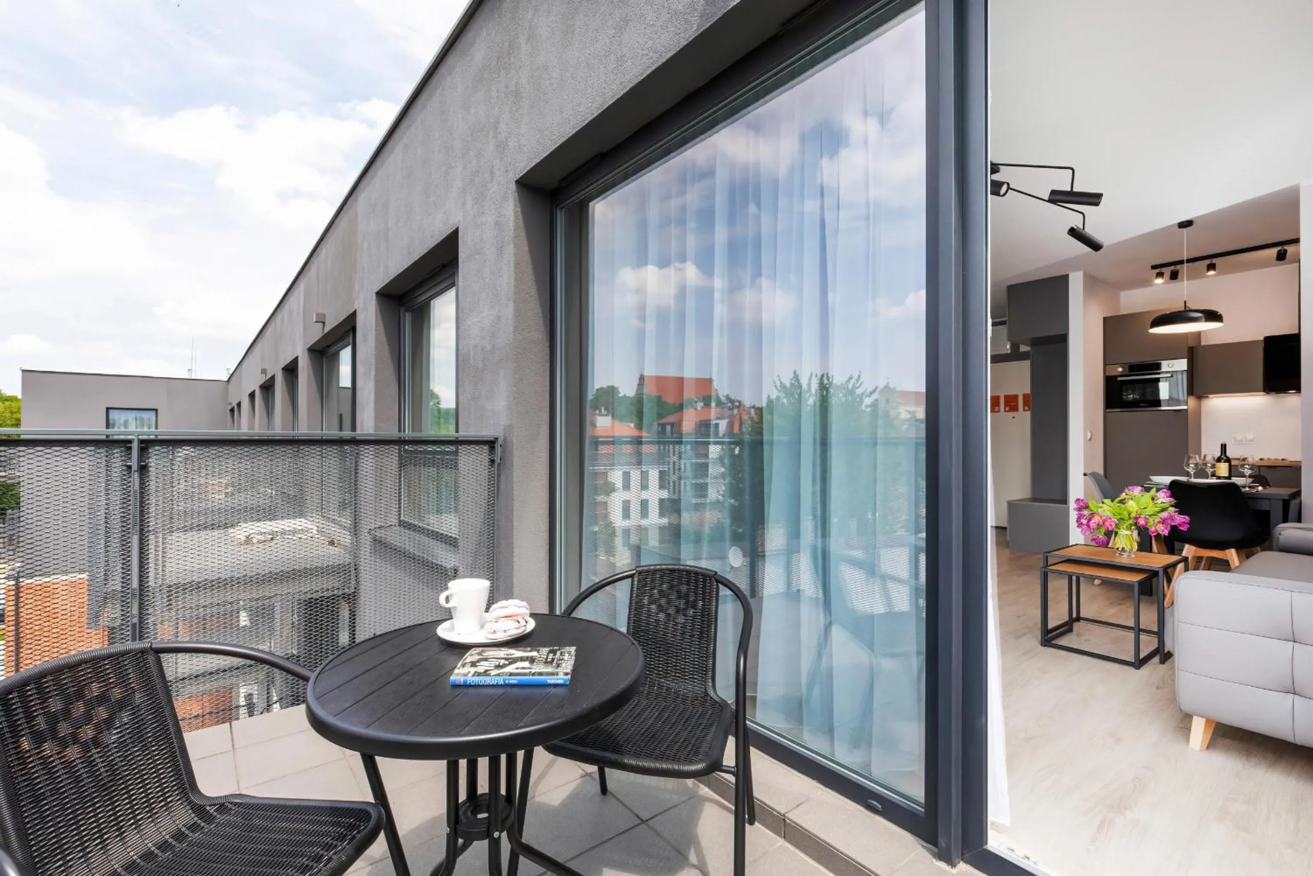 Balcony/Terrace in Modern City Center Apartments by Noclegi Renters
