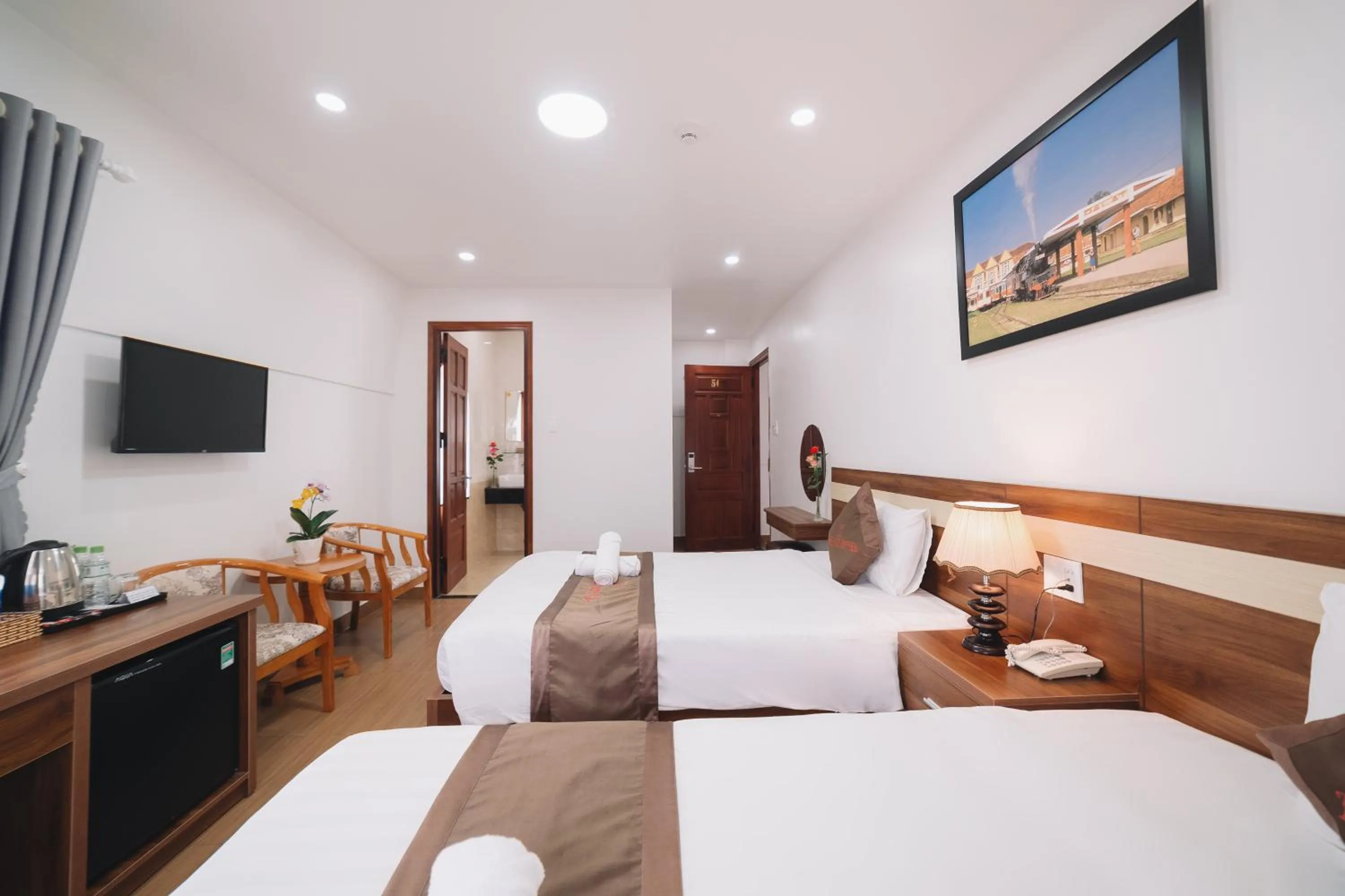 Bed in Anh Duc Hotel Da Lat