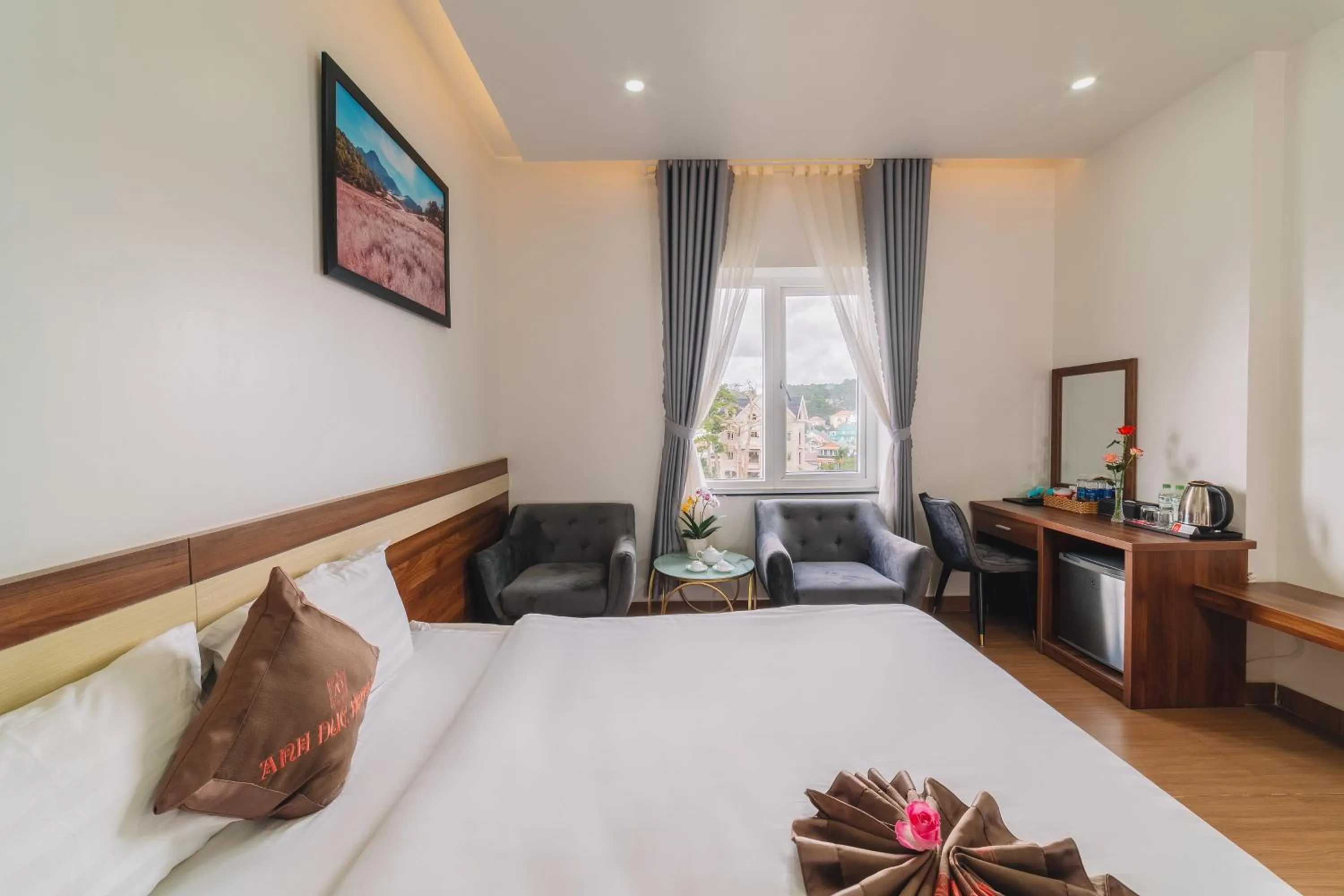 Bed in Anh Duc Hotel Da Lat