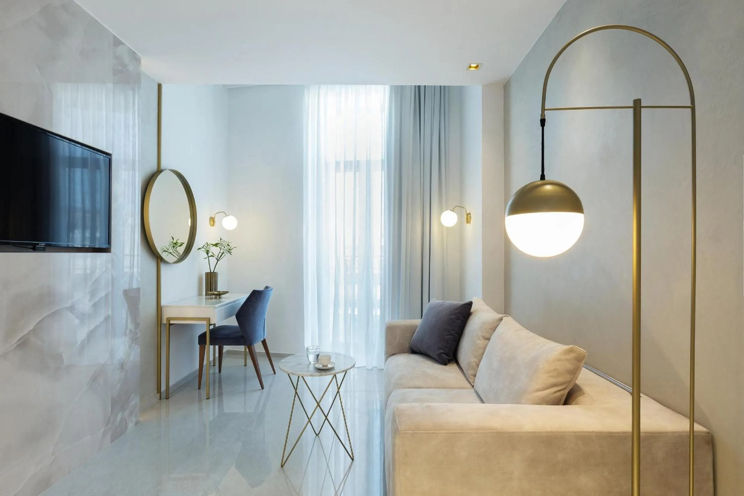 Living room in Mirabile Luxury Suites