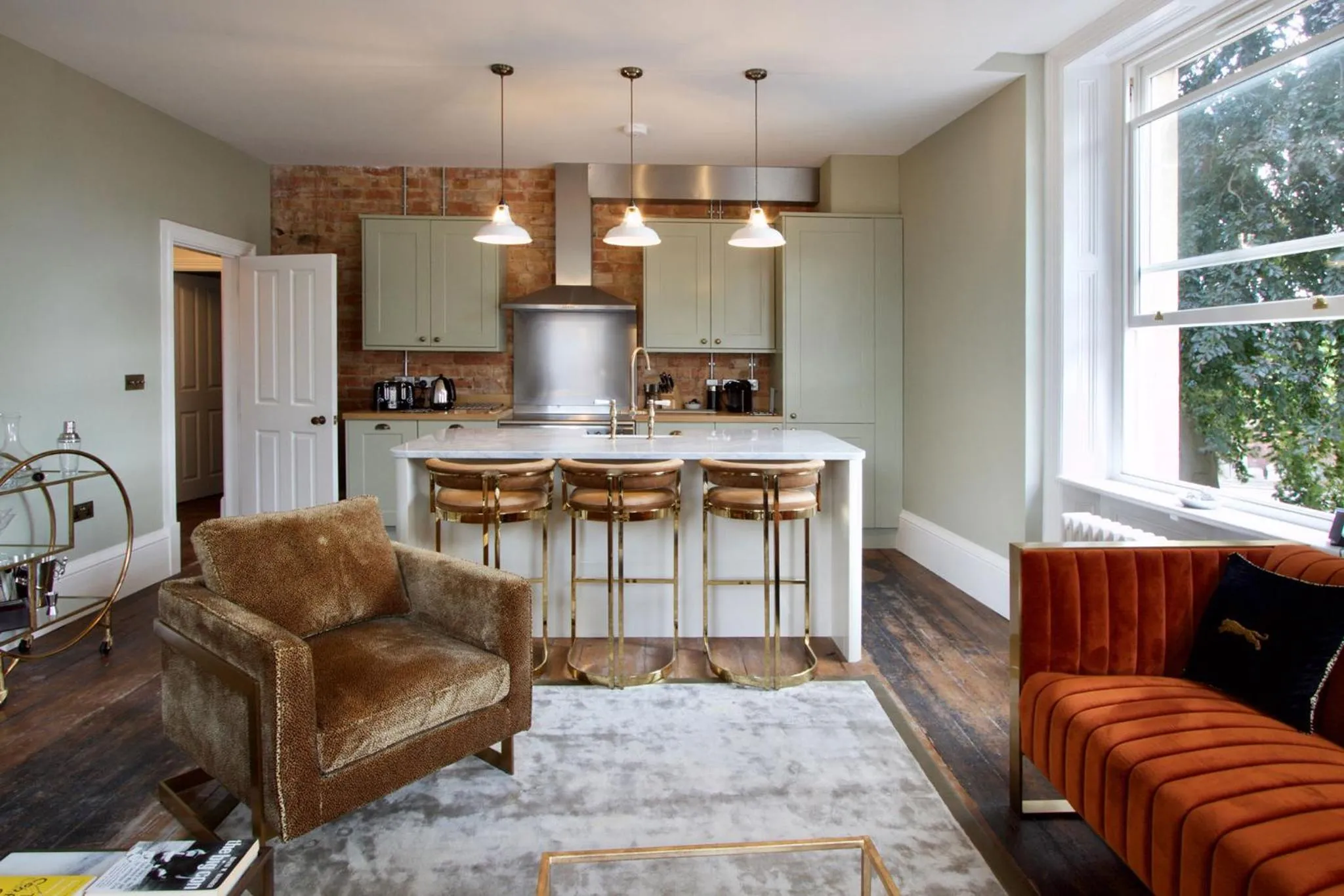 Living room in Old Bank Apartments