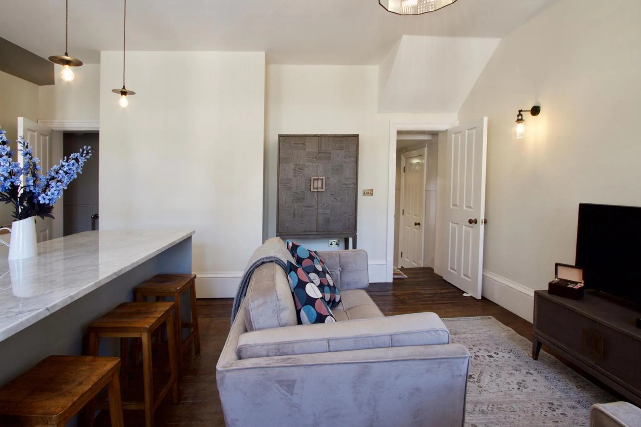 Living room in Old Bank Apartments
