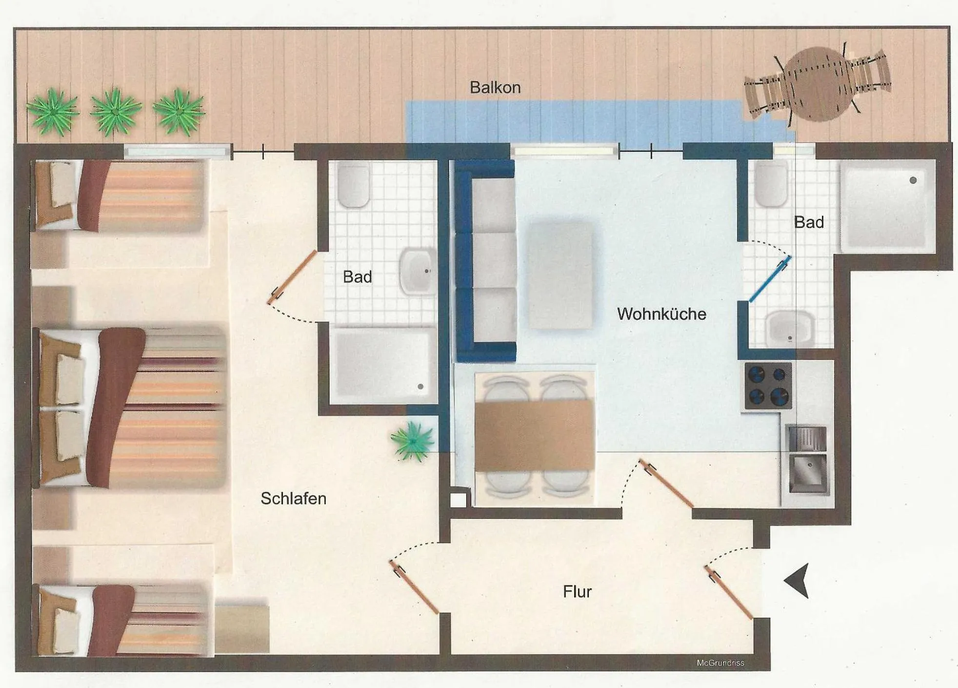 Floor plan in Ferienwohnungen König