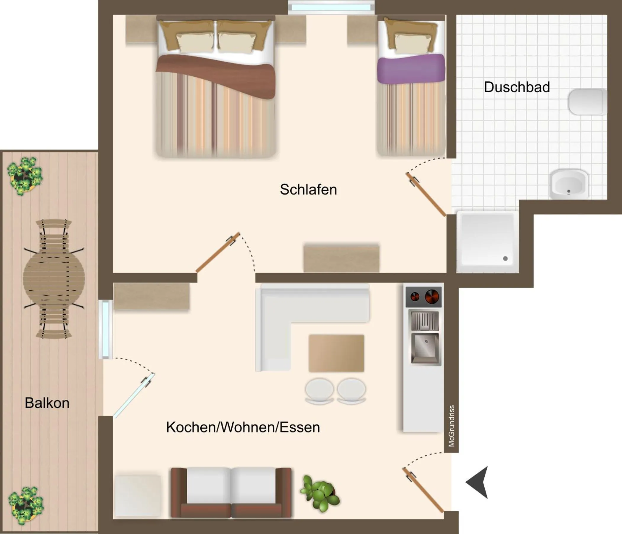 Floor plan in Ferienwohnungen König