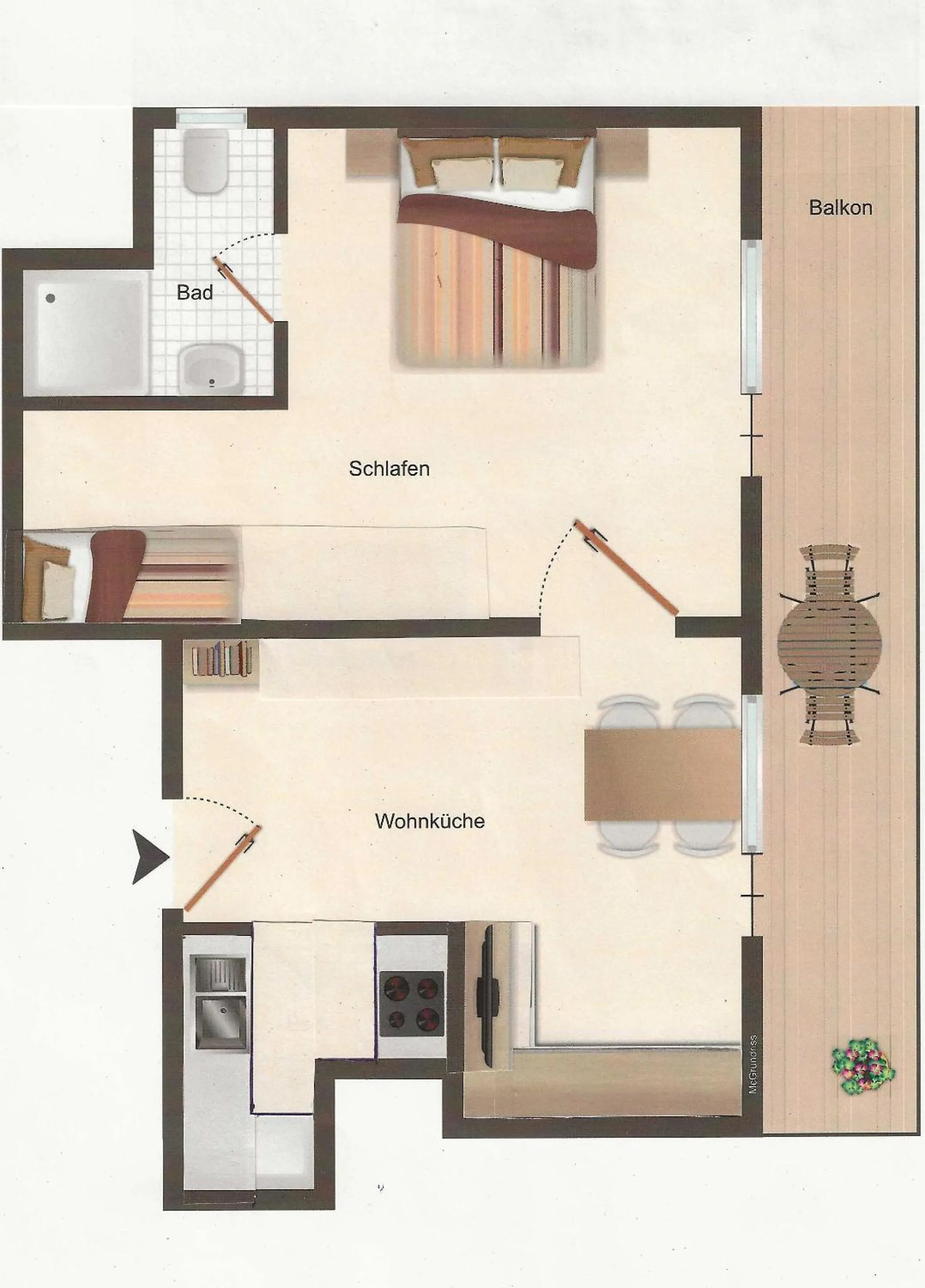 Floor plan in Ferienwohnungen König