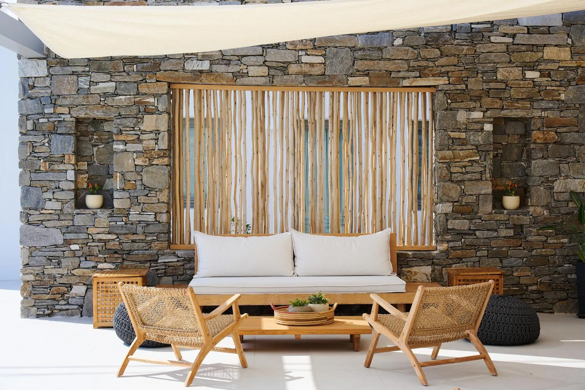 sunbed in Kymo Luxury Suites Paros