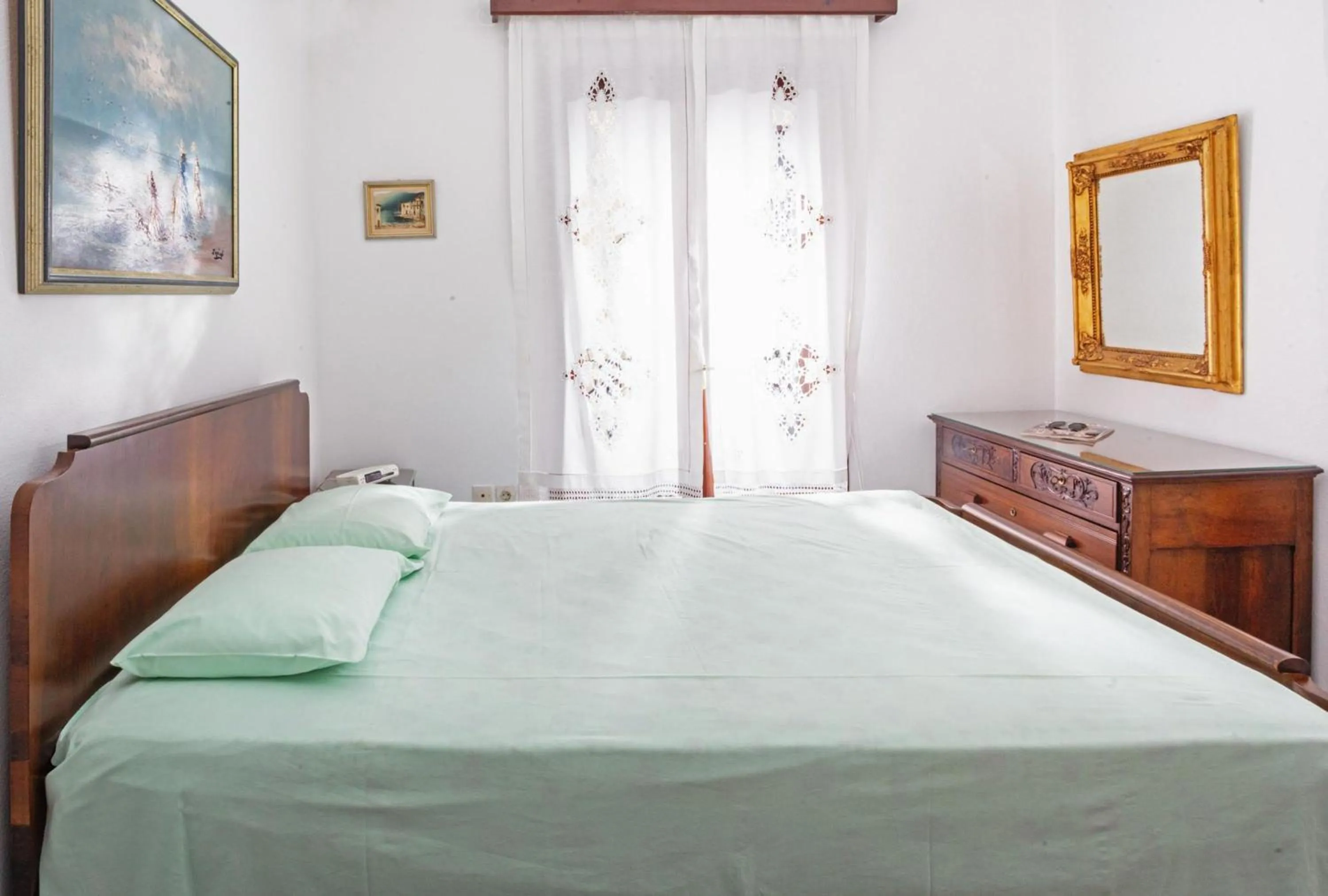 Bed in Afissos Seaside Cottage