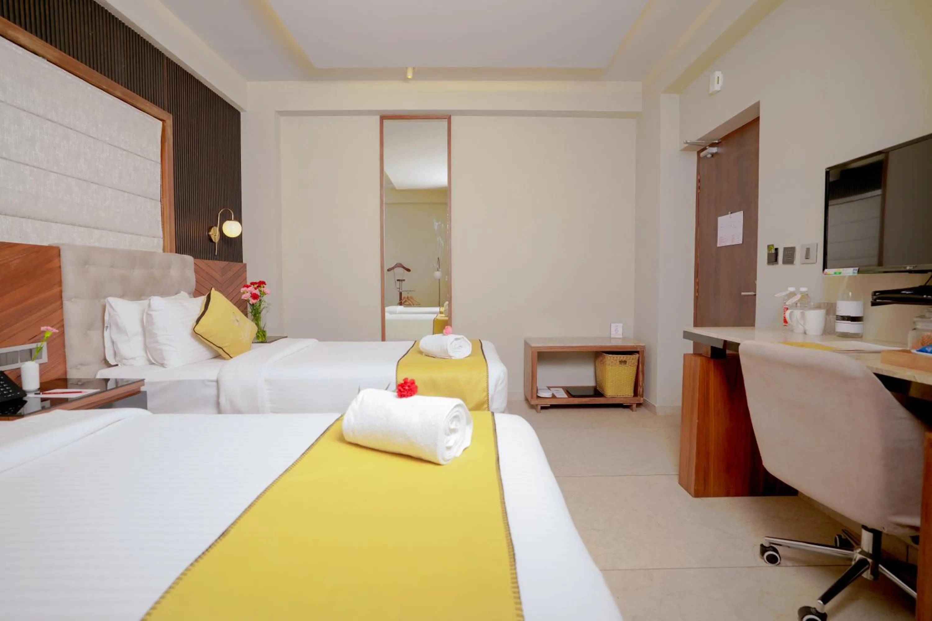 Bed in Lazdana Hotel Bangalore