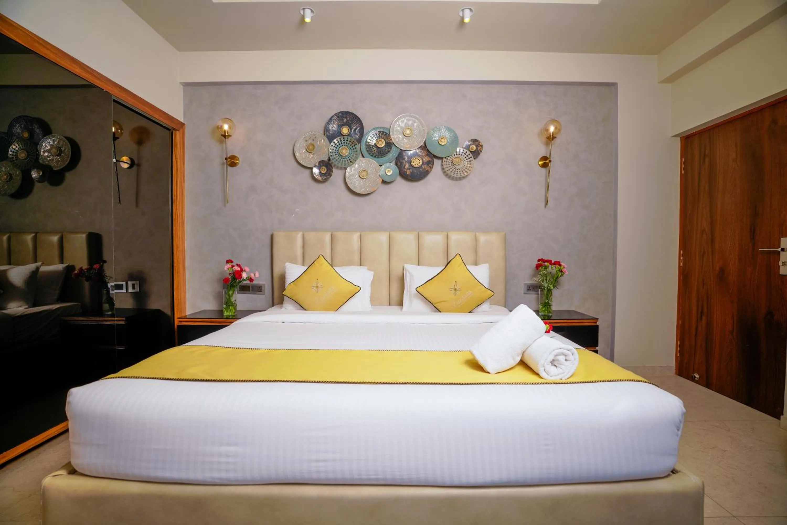 Bed in Lazdana Hotel Bangalore