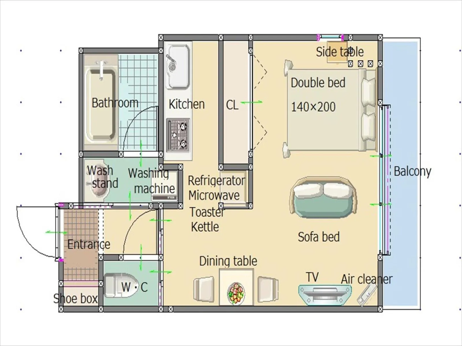 Floor plan in Luft Uehonmachi 501